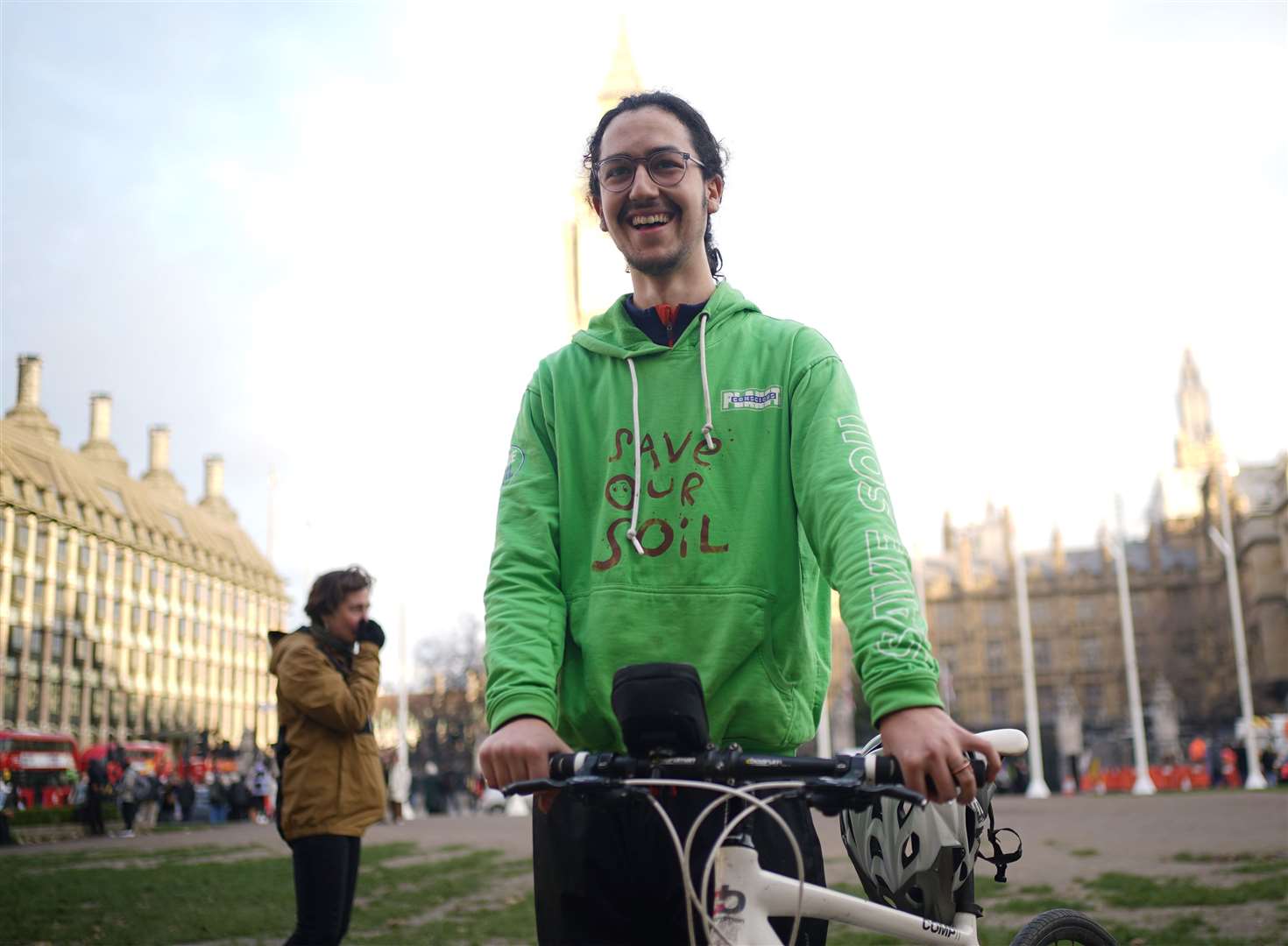 Oscar Smith, 17, cycled 900 miles across the UK and Ireland for Save Soil (Yui Mok/PA)