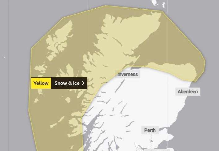 The area covered by the first snow warning. Picture: Met Office.