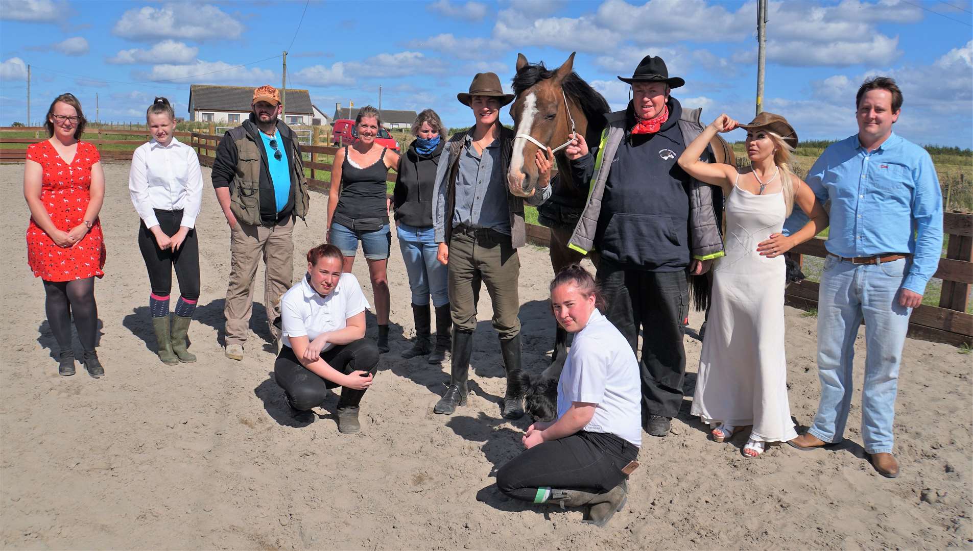 The Big Hoof pictured with the Horsin' Around team at Lyth on the first day of the charity trek back in July. Picture: DGS