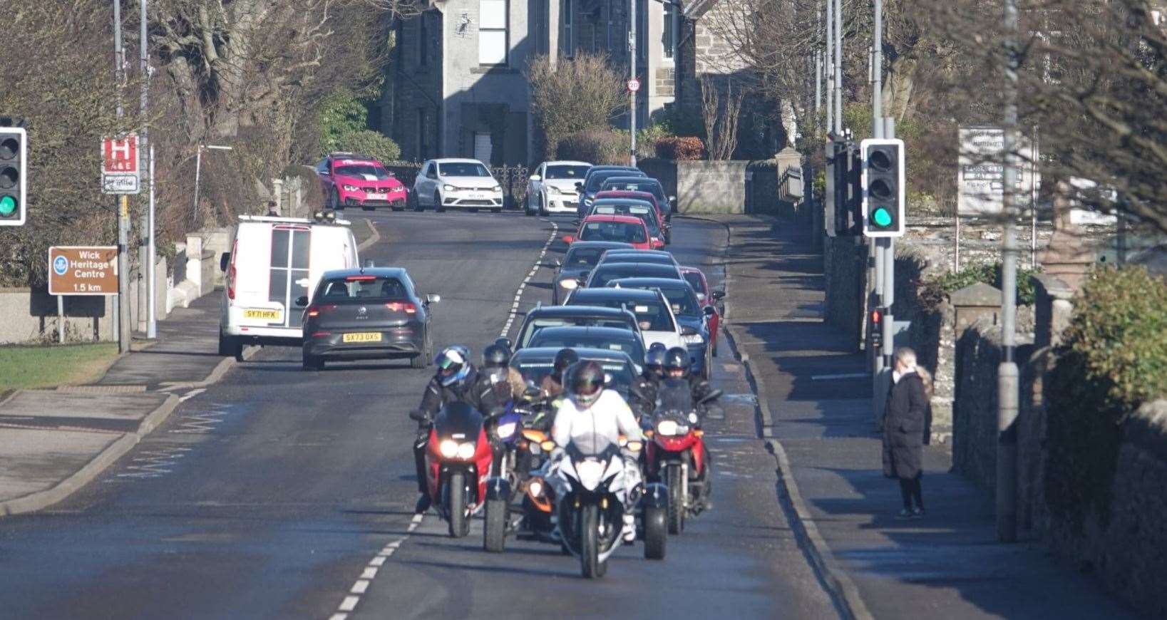 Motorbikes also joined in on "One Last Run" for Kaden Askew. Picture: Derek Bremner