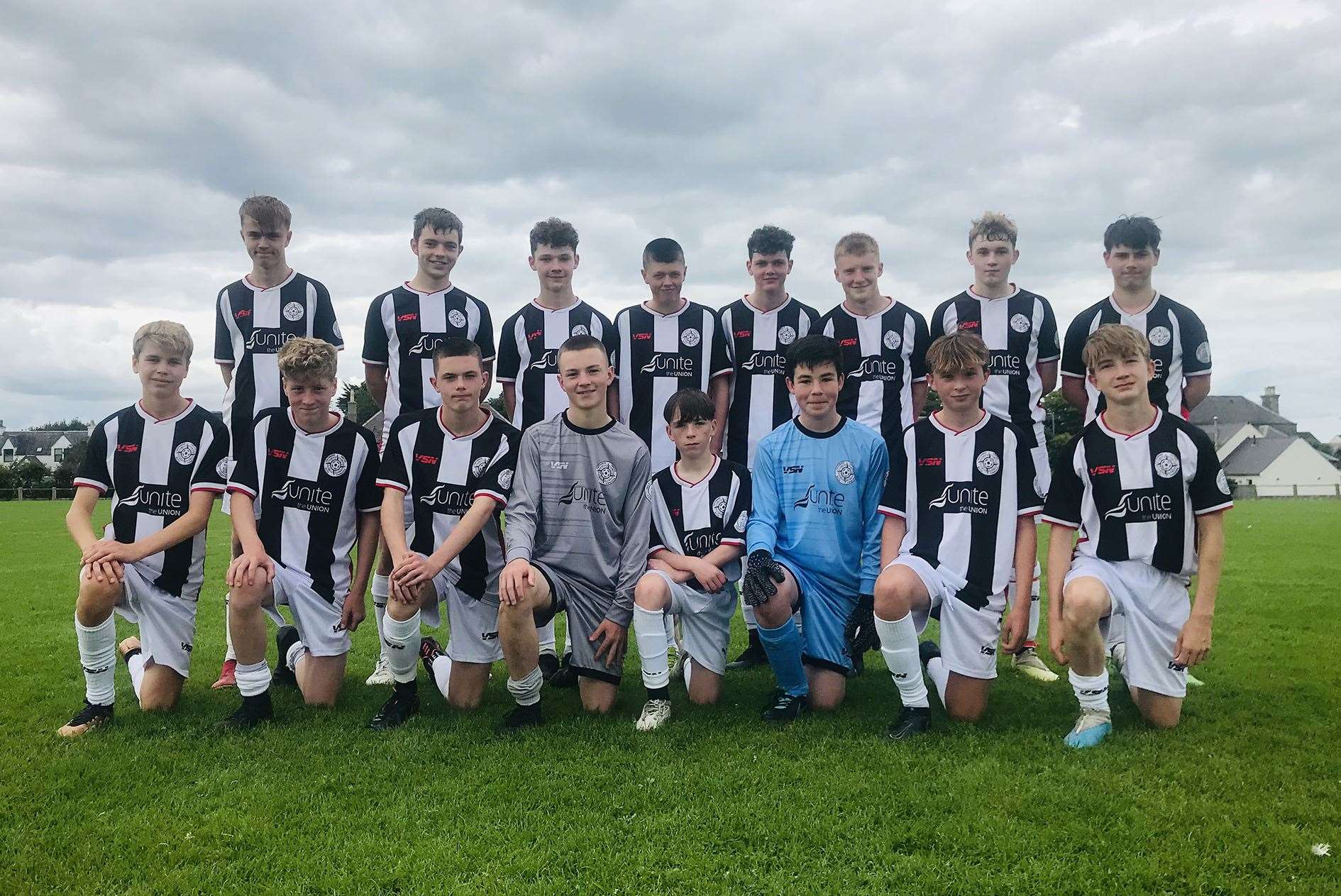 The Caithness United under-16s who defeated Nairn County in Wick in their opening Highland Youth Football League match.