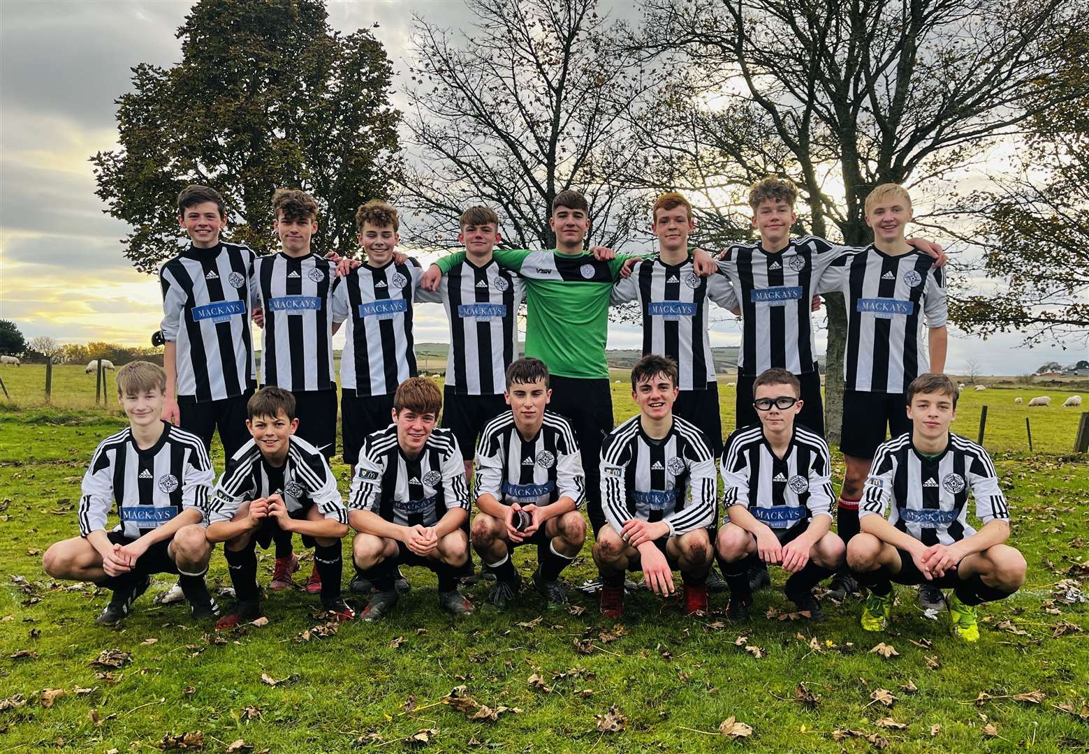 The Caithness United U16s who defeated their Do Soccer counterparts at Balintore’s Seaboard Park.