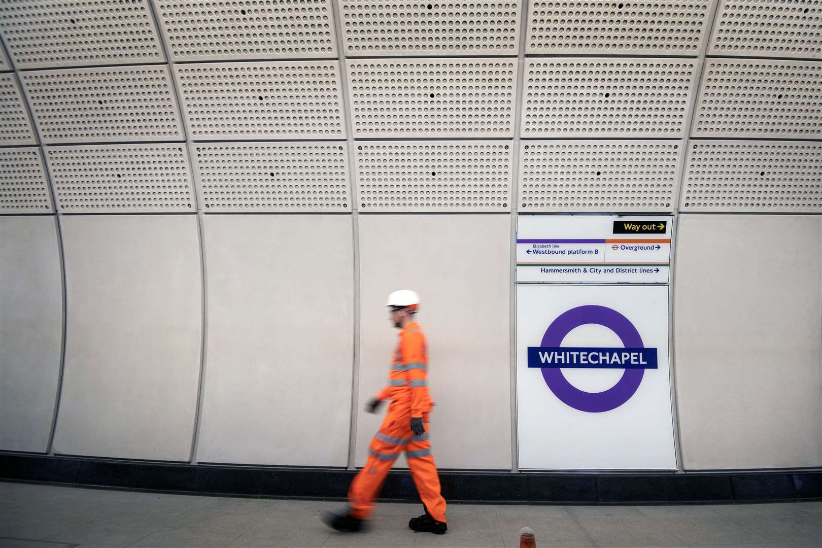 A platform for the new Elizabeth Line at Whitechapel station in east London (Victoria Jones/PA)