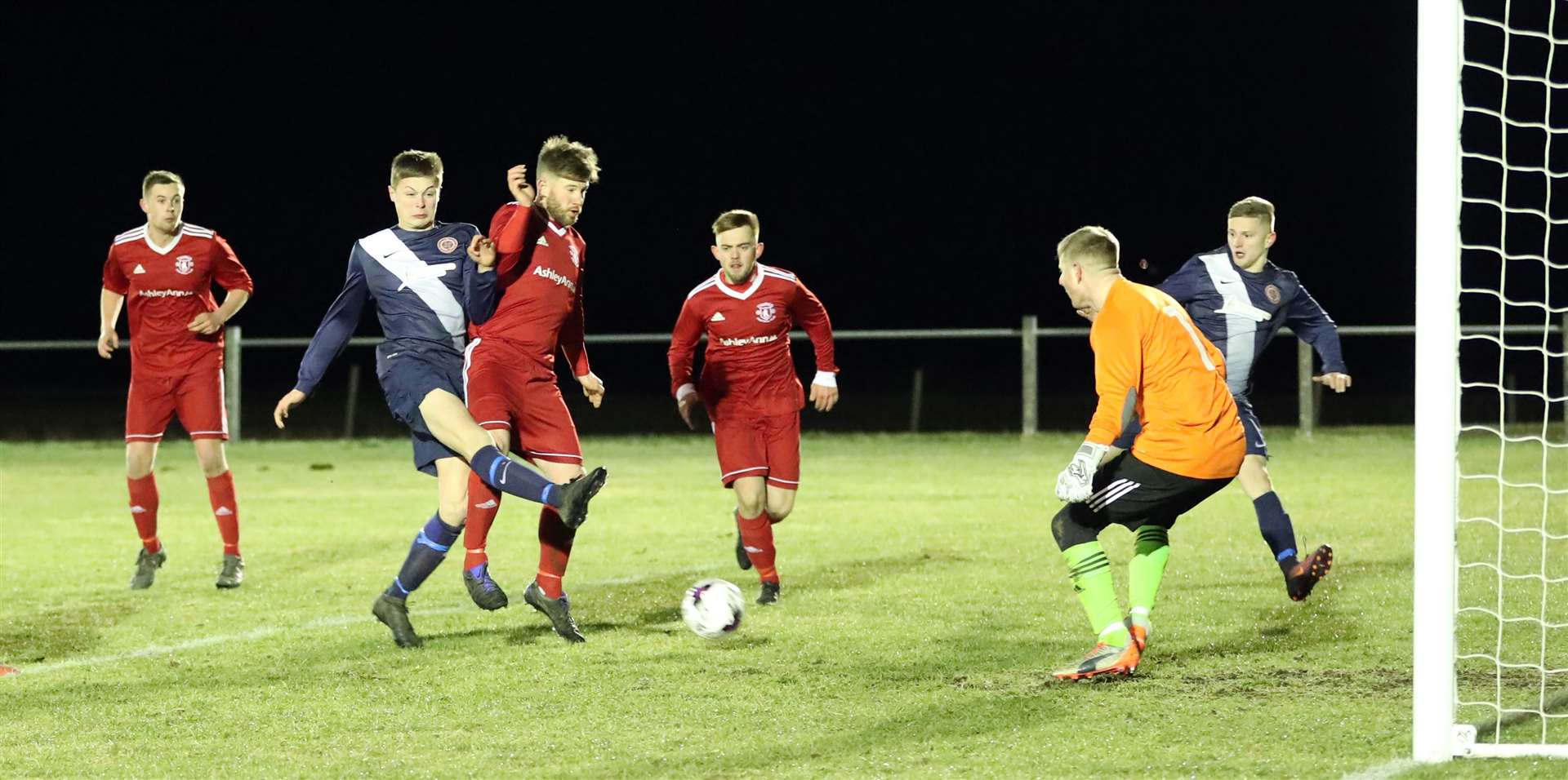 Halkirk United and Thurso battle it out in a local derby at Morrison Park in February. The two Caithness sides could face a trip to north-west Sutherland in next season's North Caledonian League. Picture: James Gunn