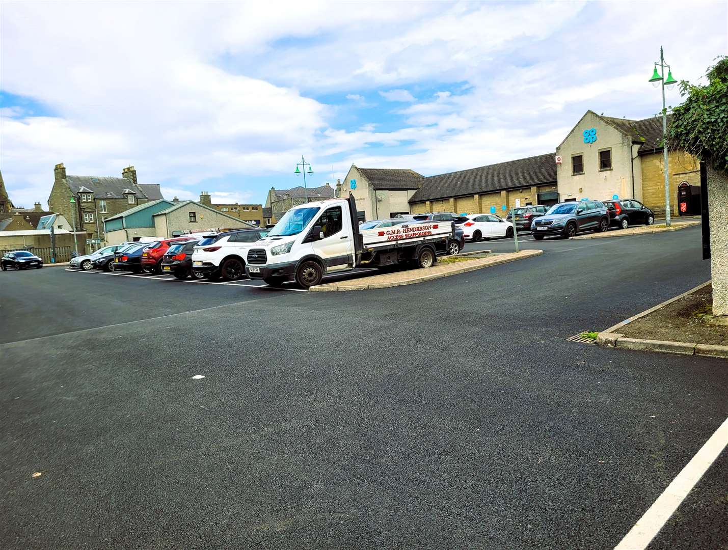 The recently refurbished Meadow Lane car park beside Thurso's Coop will now enforce charges for vehicles parked over two hours. Picture: A Glasgow