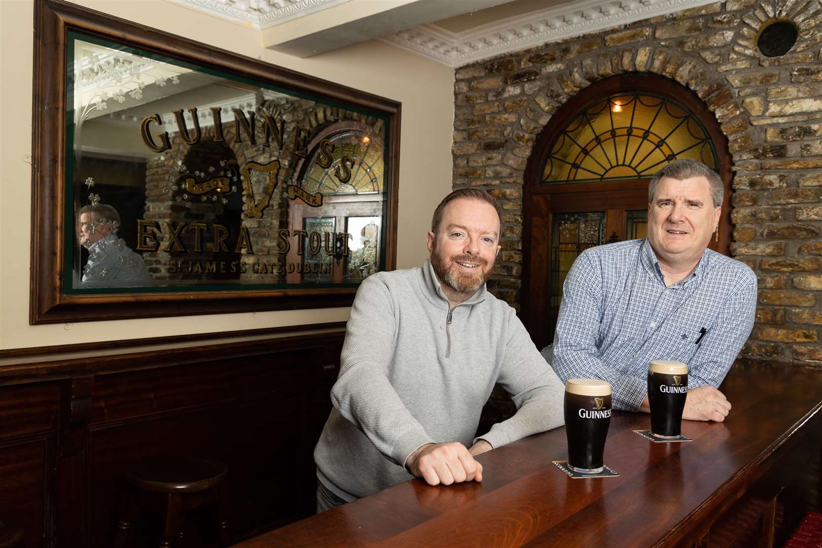 Entertainment manager Eoin Aher (left) and accountant Kevin Cottrell at the The Old Oak in Cork (Darragh Kane/PA)