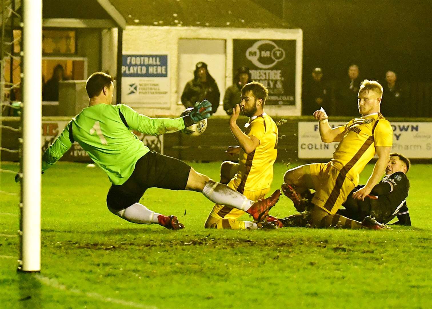 Jack Henry tries to get Wick Academy back into the game with this second-half effort. Picture: Mel Roger