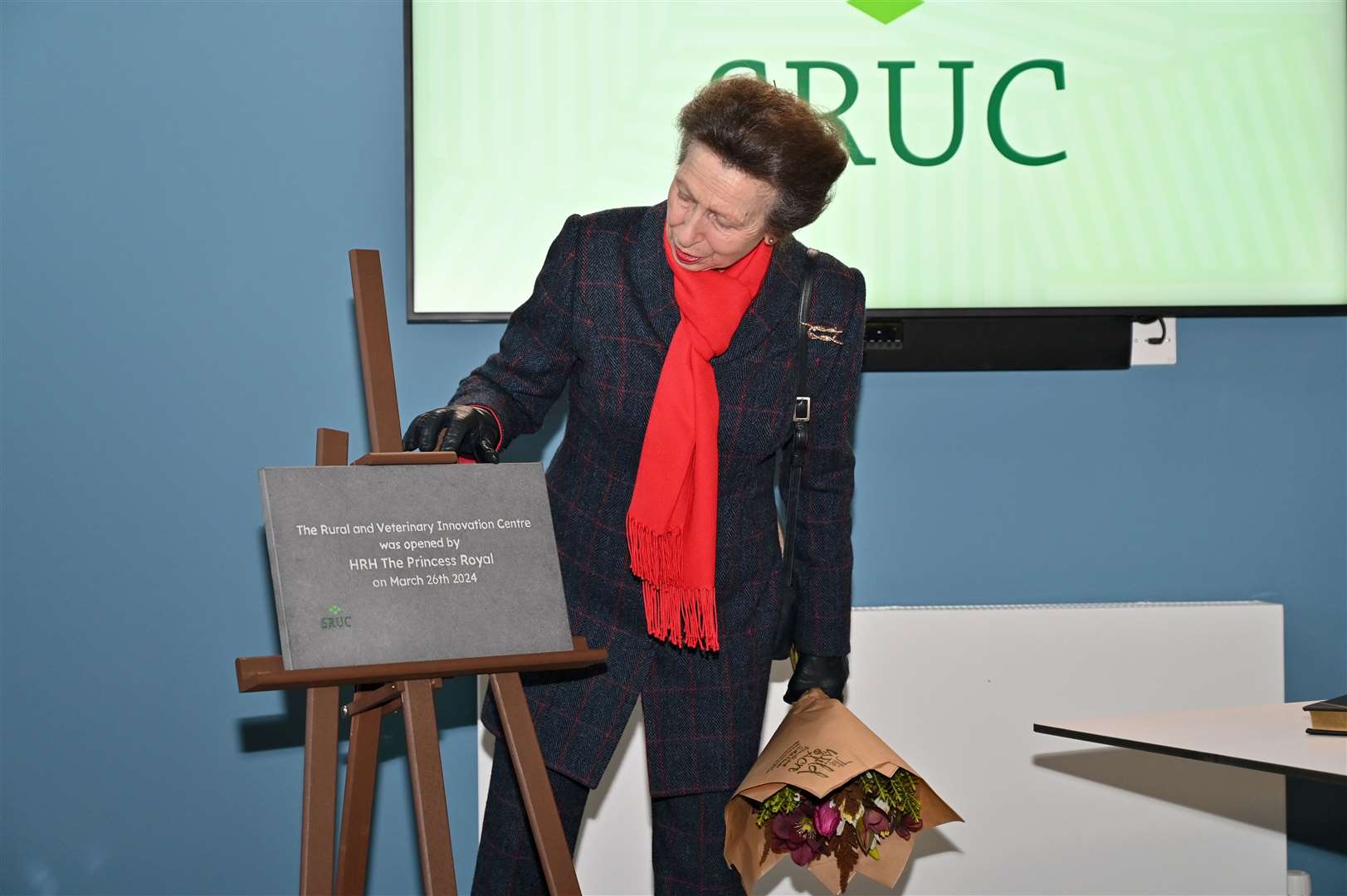 Princess Anne opened the new centre in March. Here she is unveiling the Caithness stone plaque.