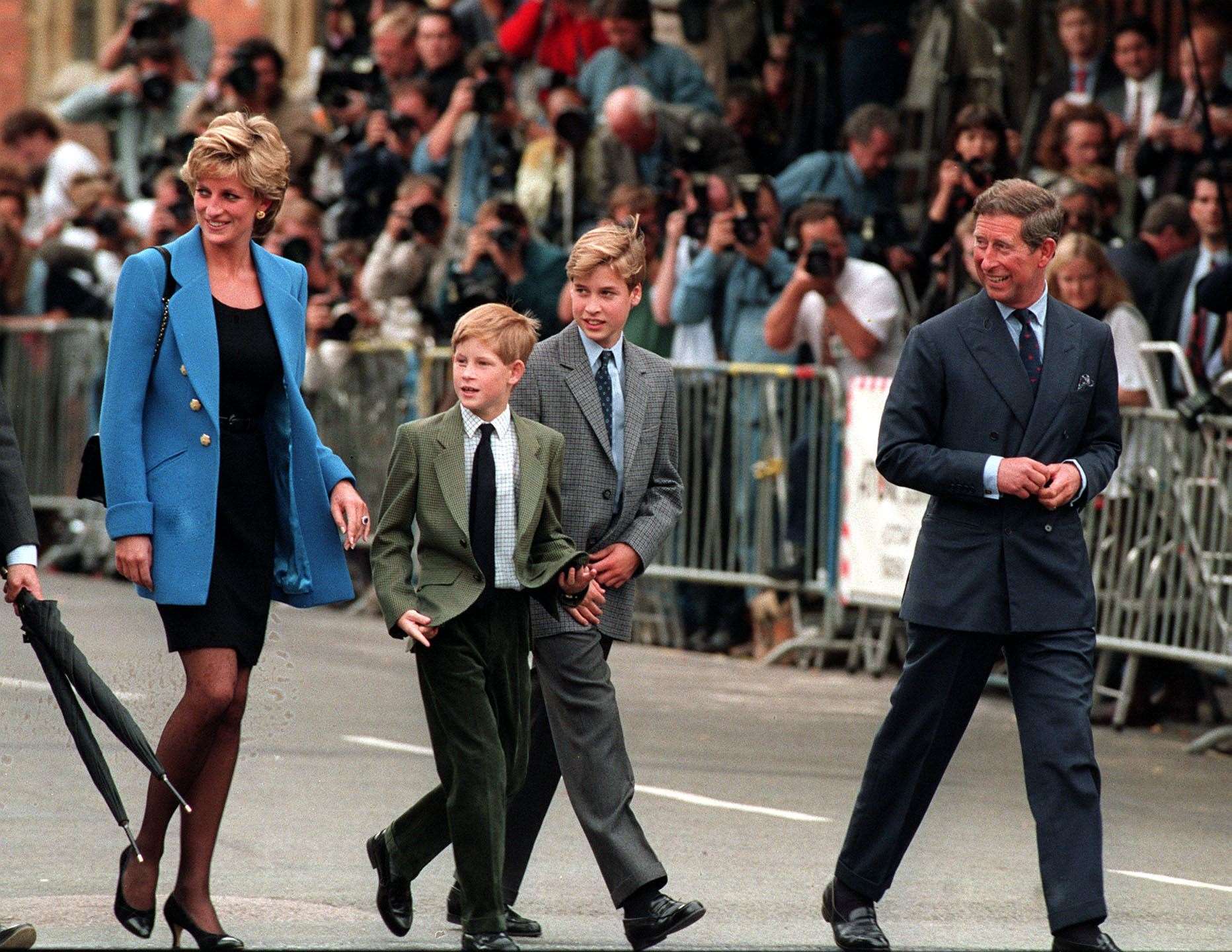 The Prince and Princess of Wales and their sons William and Harry on William’s first day at Eton (PA Archive/PA Images)