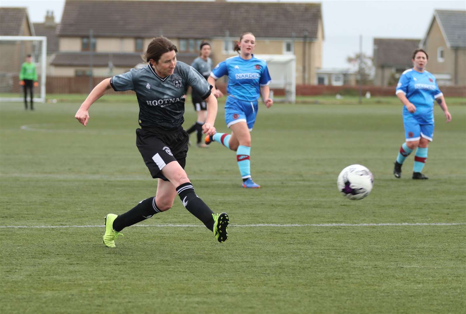 Sophie Kinghorn fires in the opening goal. Picture: James Gunn