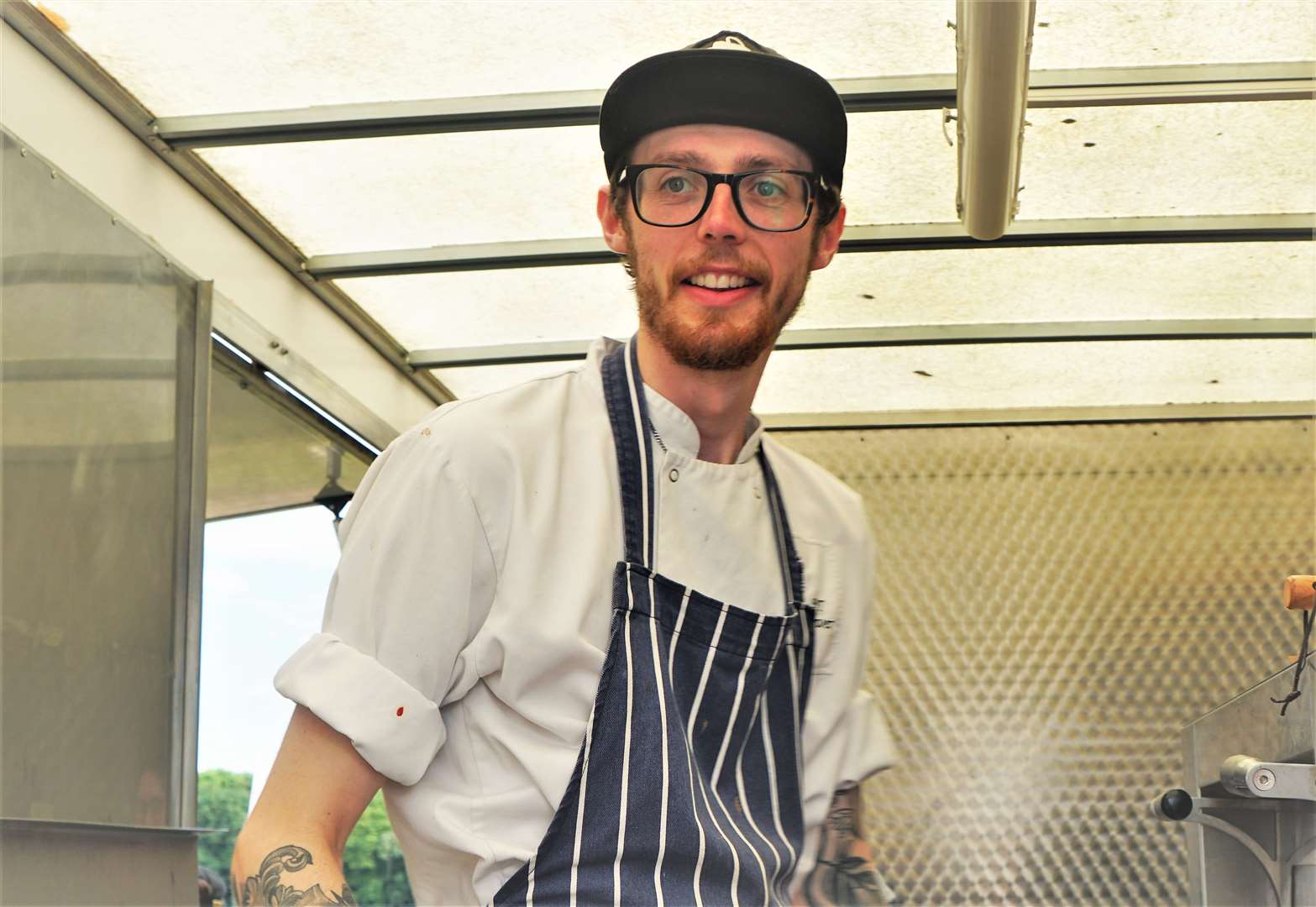 Puldagon chef Josh Tanswell was working flat out in the burger van for the award-winning Caithness eaterie. Picture: DGS
