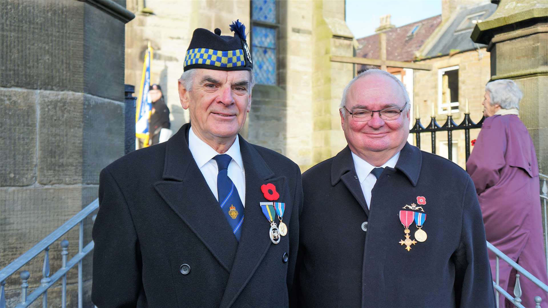 Vice president of RBLS Thurso branch Gus Mackay (left) along with the branch president Simon Middlemas at the Remembrance Sunday event in Thurso. Picture: DGS
