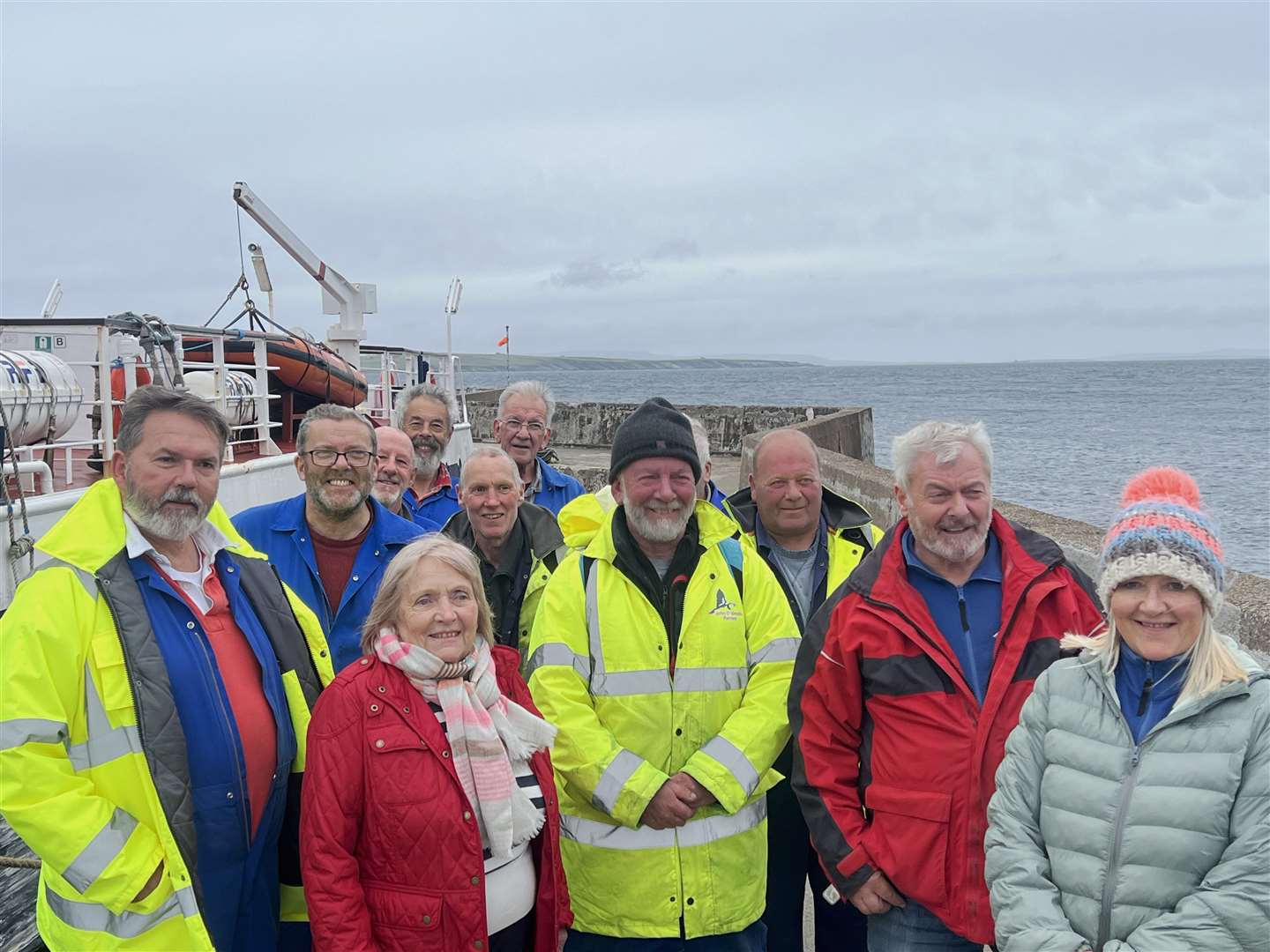 Members of the team at John O'Groats Ferries alongside the Pentland Venture on the last day of sailing. Picture: Fred Fermor