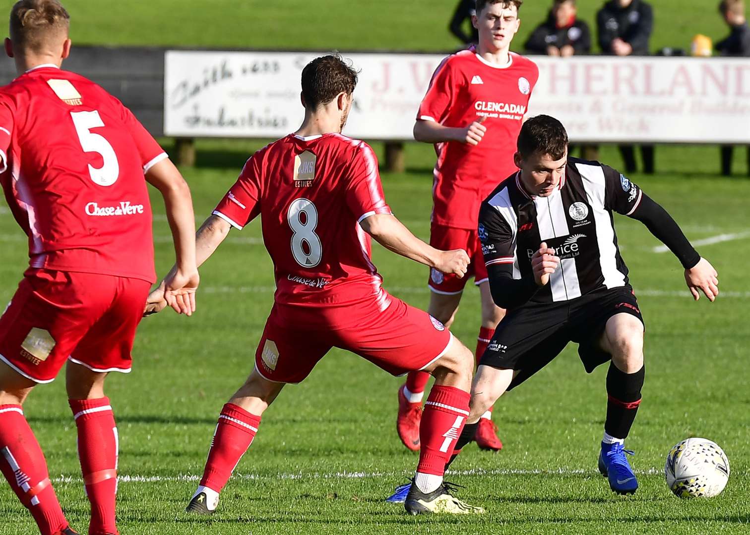 Wick Academy's Ryan Campbell drives out of defence during the defeat to Brechin City. Picture: Mel Roger