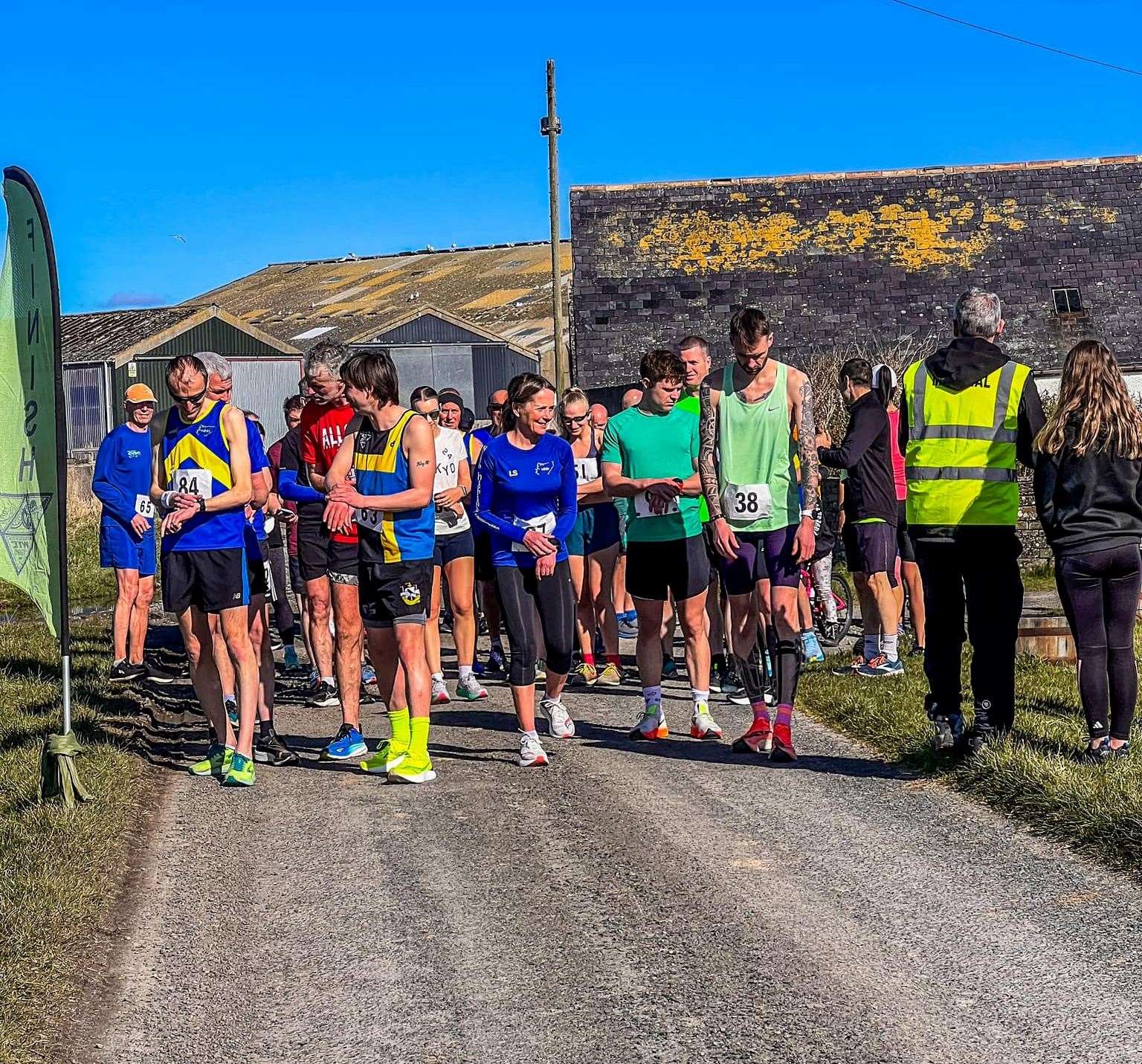 Runners at the start of the Wick Triathlon Club Easter 10k.