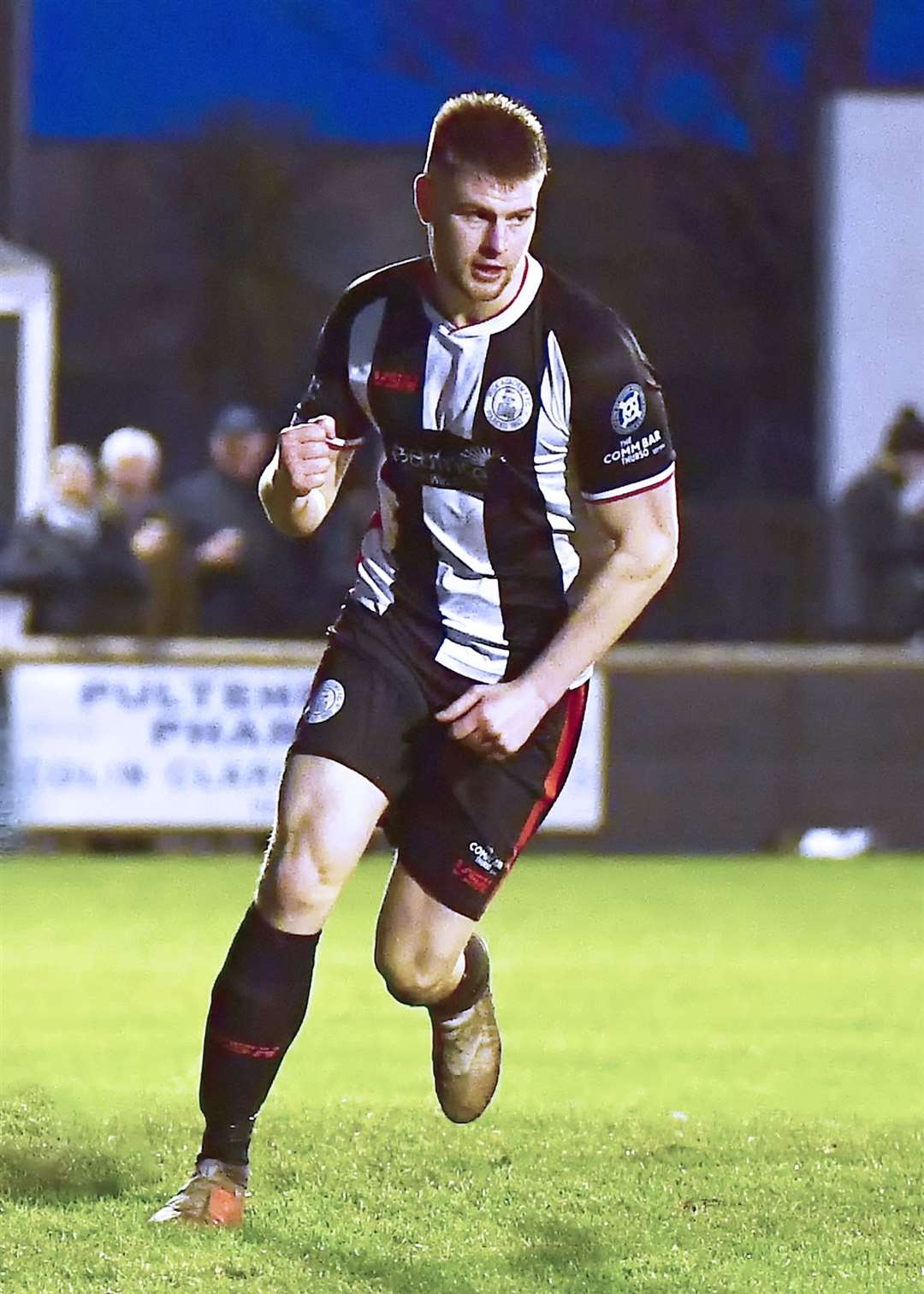 Marc Macgregor turns away after slotting in Wick Academy's second goal. Picture: Mel Roger