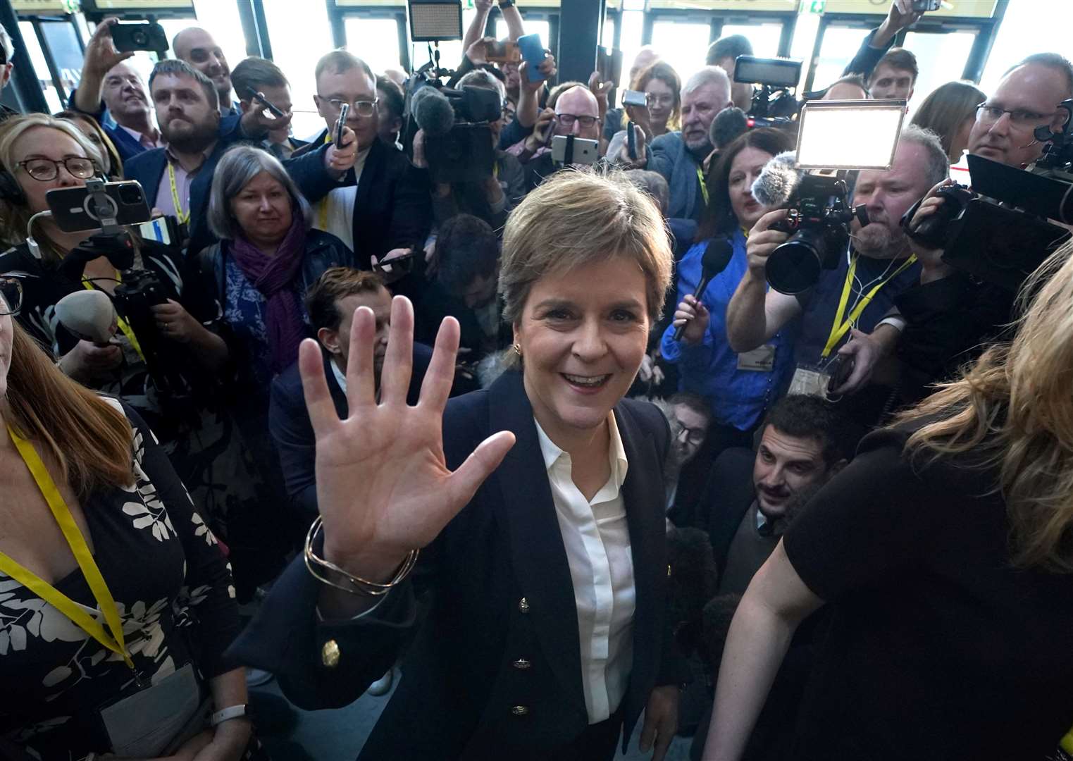 Former first minister and SNP leader Nicola Sturgeon was given a rapturous reception at the party’s conference in Aberdeen (Andrew Milligan/PA)