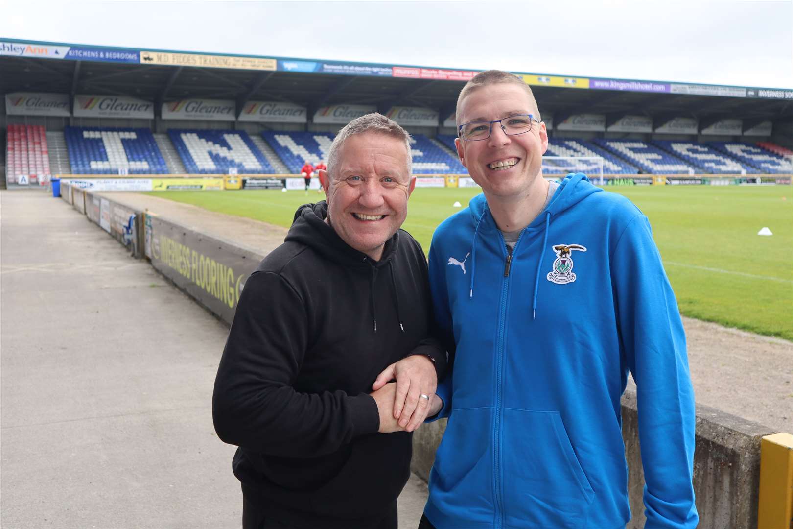 Inverness Caley Thistle sporting director John Robertson with Alyn Gunn.