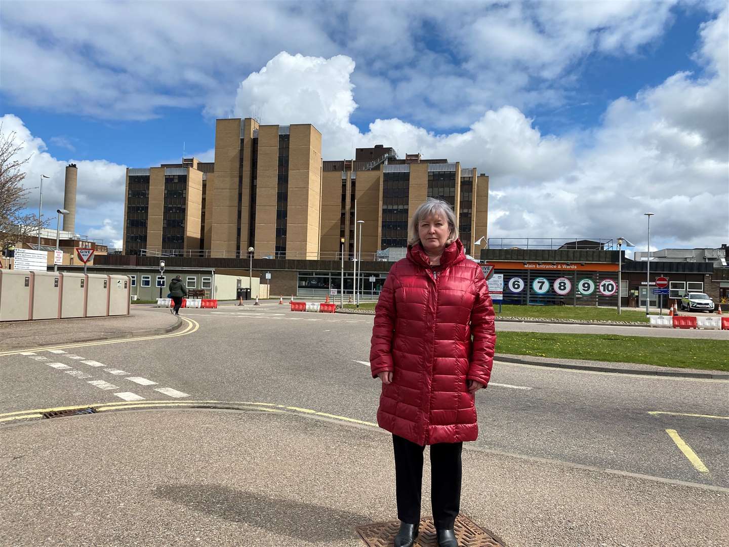Rhoda Grant outside Raigmore Hospital in Inverness. She warned: 'The elderly, working poor and those on benefits will be sacrificing their health to keep costs down.'