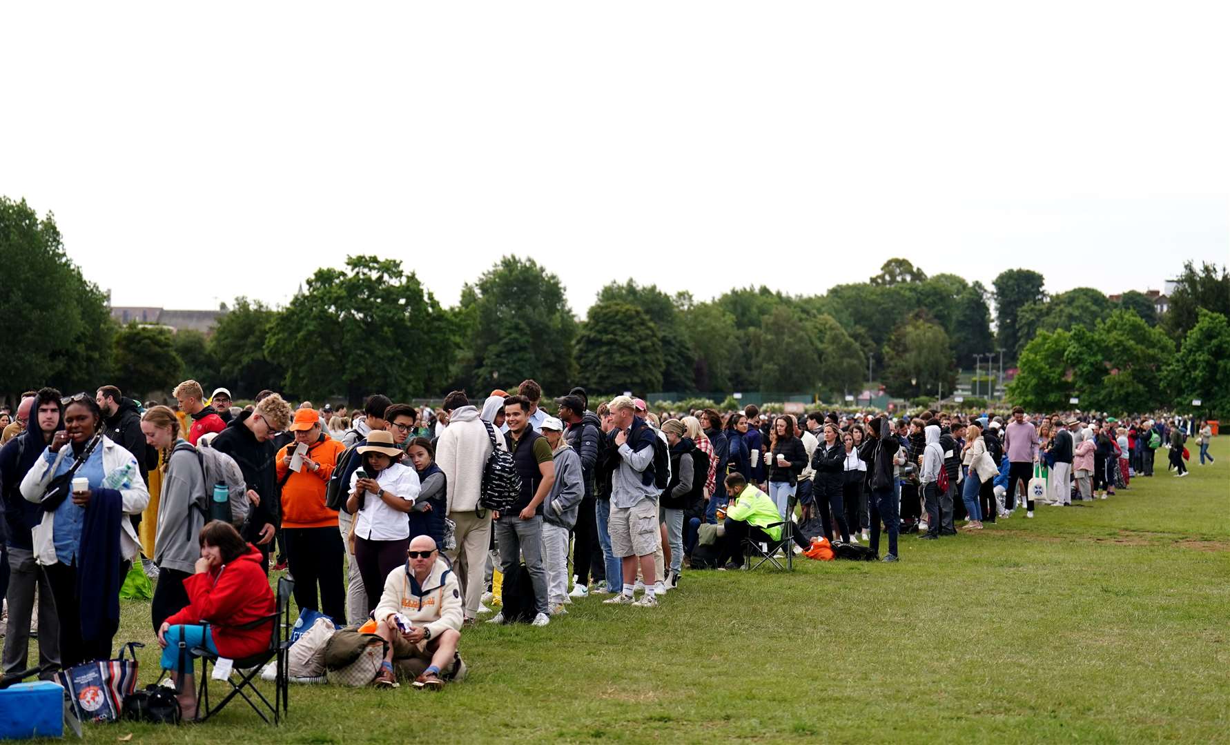 Fans in the queue on day two reckoned it was not as bad as the previous day (Zac Goodwin/PA)