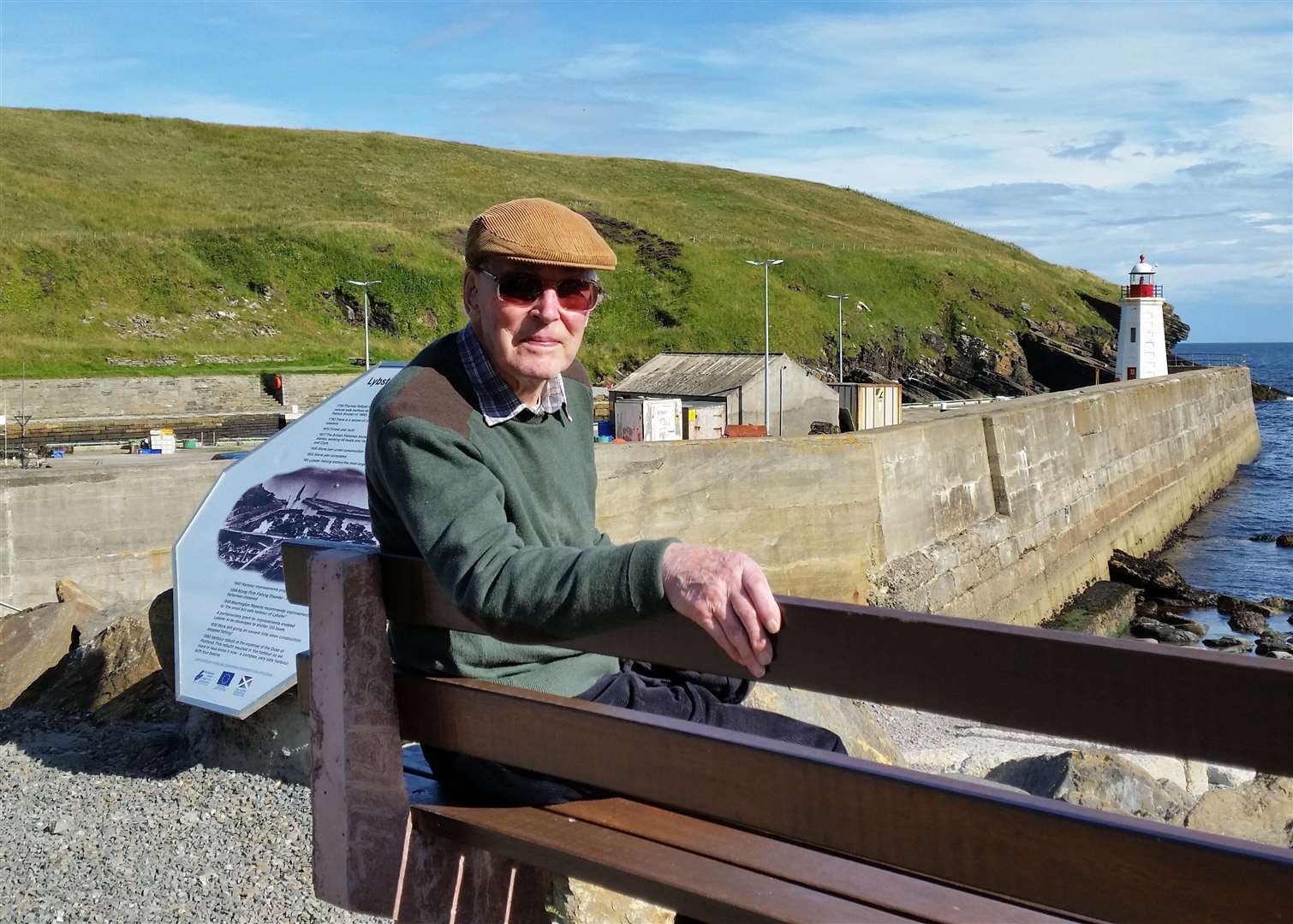 Retired Wick PE teacher Mr Allan Abernethy, who is celebrating his 100th birthday this weekend, is photographed here at Lybster harbour in 2015.