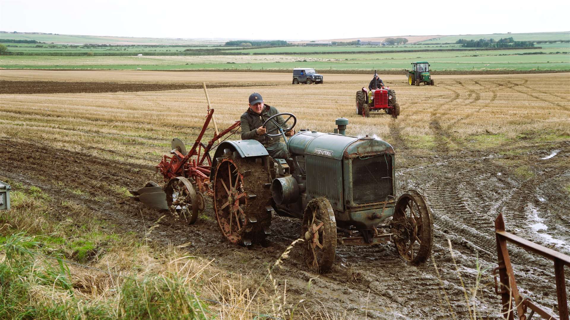 Heading back at the end of the event is overall winner Michael Mackay with his International tractor dating from 1929 and a drag plough. Picture: DGS