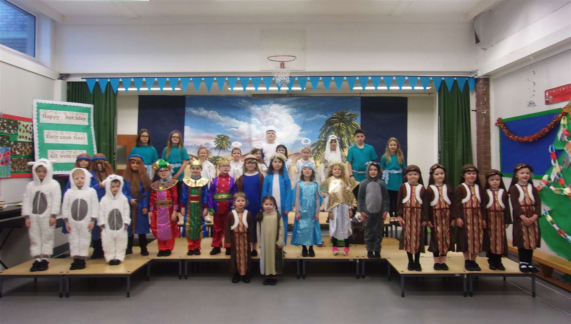 The whole cast of It's a Party, staged by Melvich Primary and Early Learning Centre.