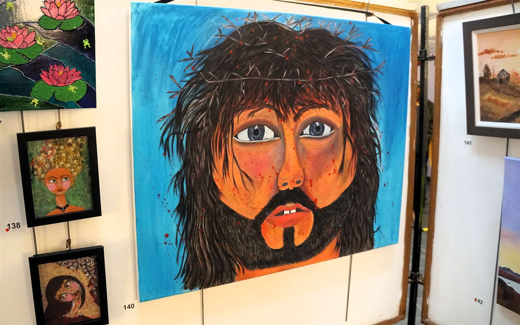 Fiona Crossley's striking acrylic Jesus 4 Us. Picture: DGS