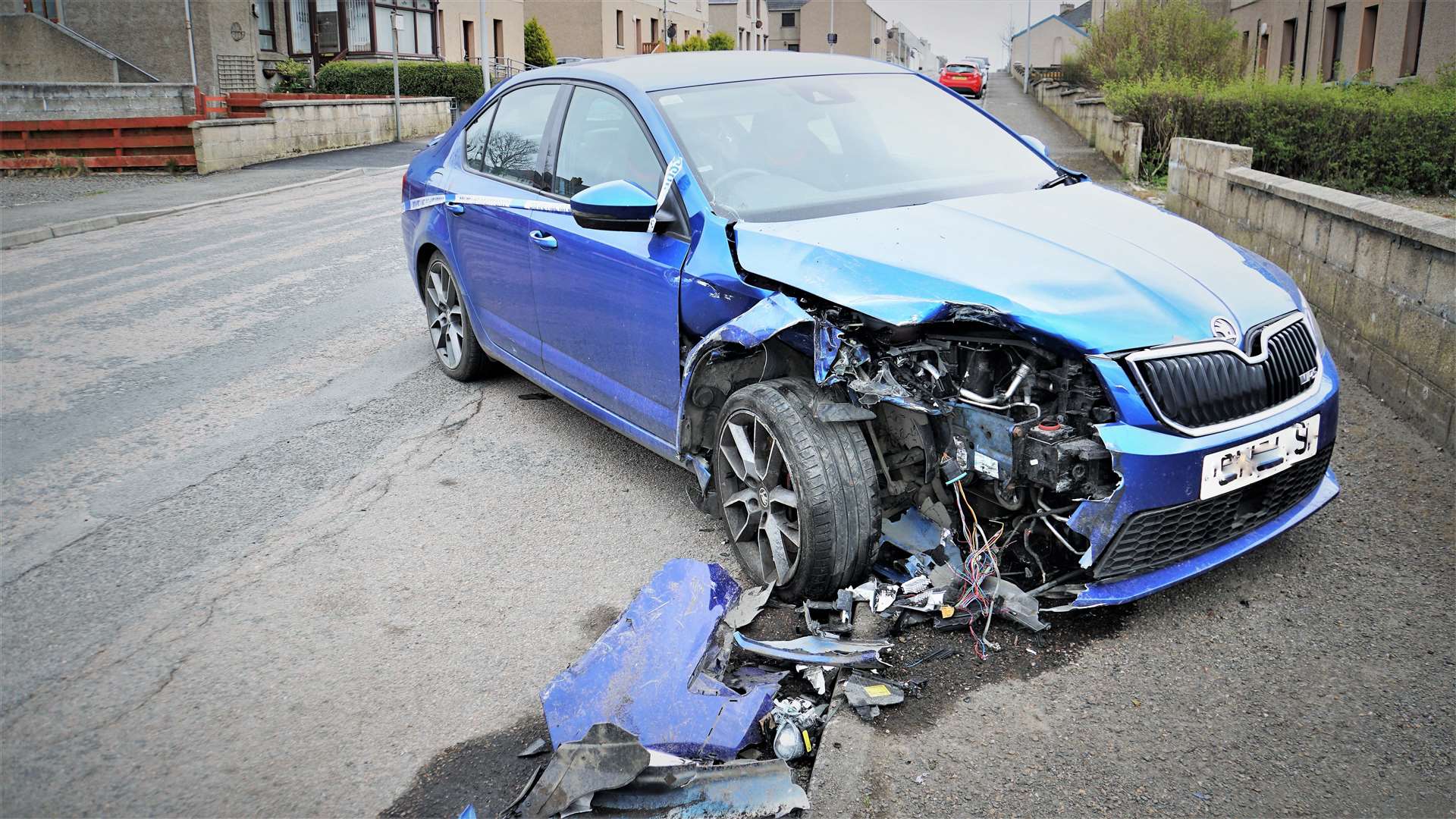 The car was shunted along the road by about 10 metres from the force of the impact. Picture: DGS