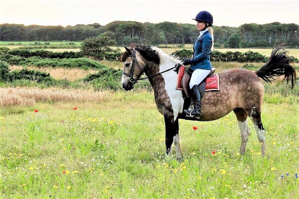 Natalie Oag rides in a field at Lyth last summer.