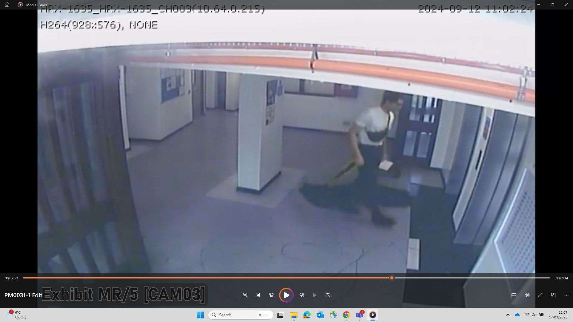 A CCTV still of Nicholas Prosper returning to the family home carrying the shotgun in a large holdall (Bedfordshire Police/PA)