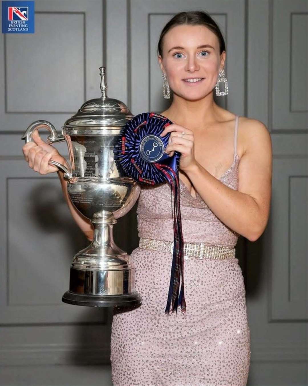 Emma Coghill won the Stirlingshire Saddle Fitters championship trophy for the horse winning the most points over the Scottish circuit. Picture: Jim Crichton Media