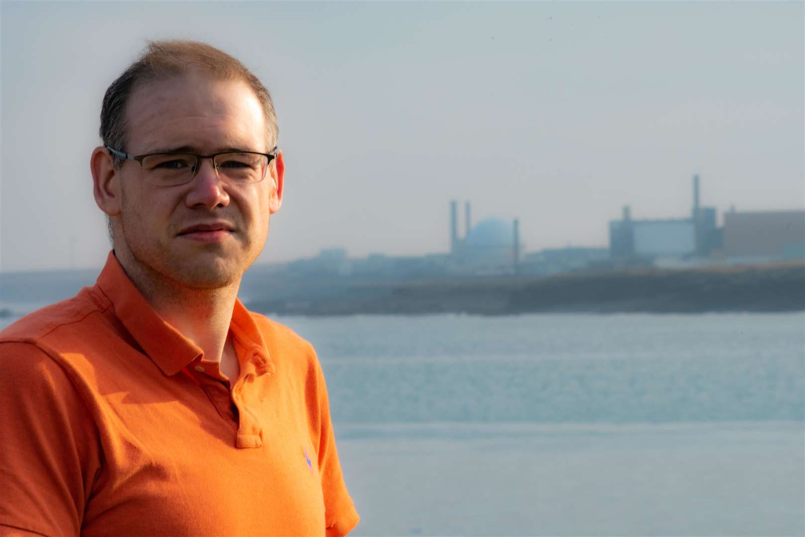 Councillor Andrew Jarvie pictured with Dounreay in the background.