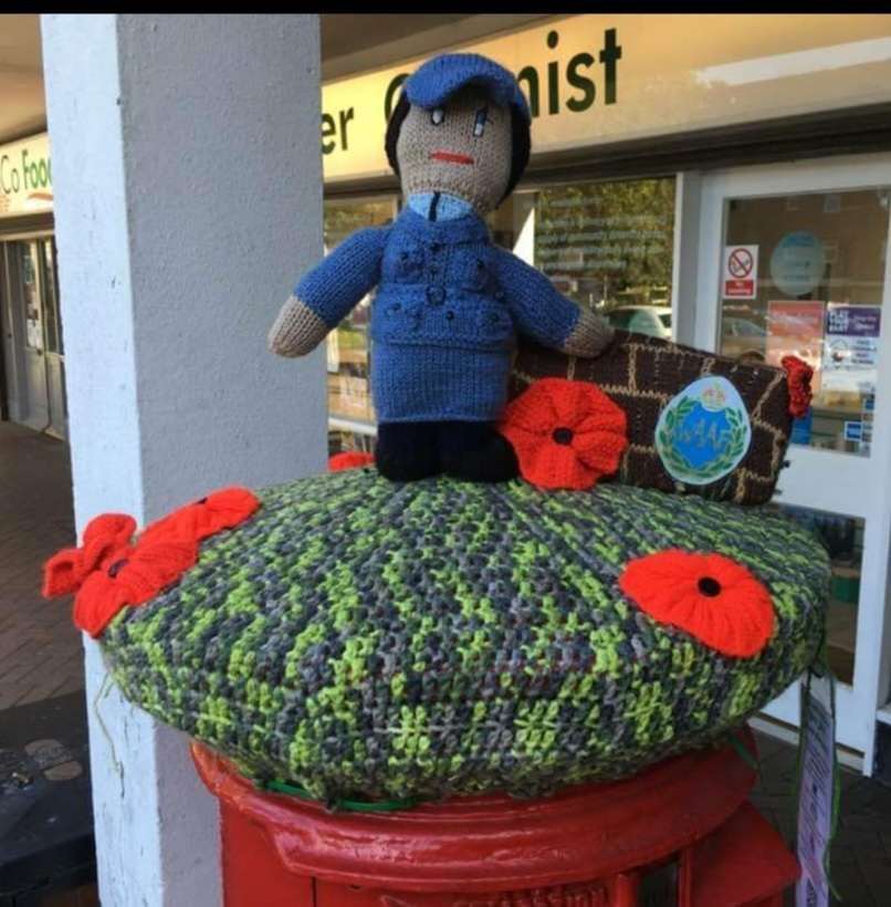 One of the group’s imaginative postbox toppers (Yarn Bomb Hemel Hempstead/PA)