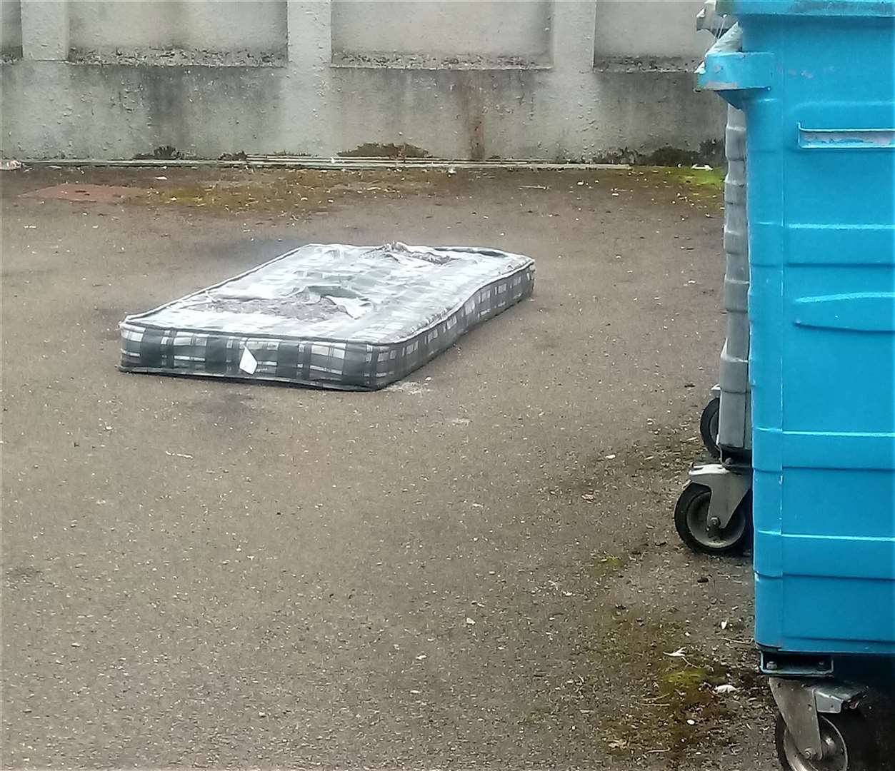 Another mattress lies at the back of the Caithness Horizons building in Thurso.