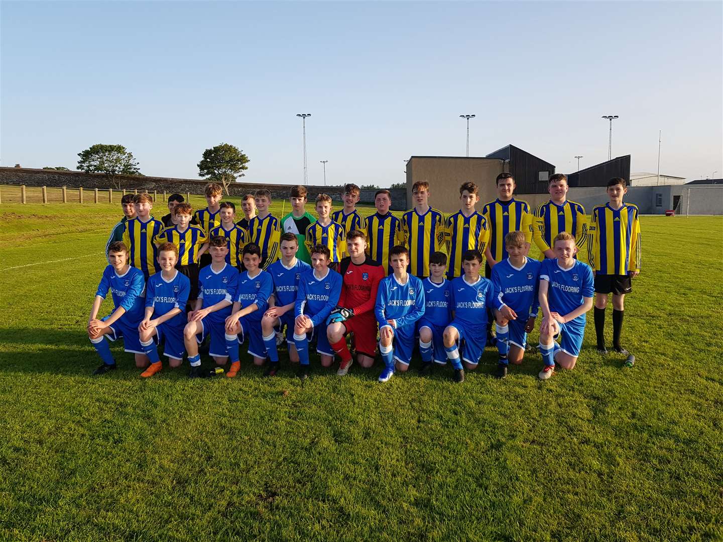 Under-15 winners East End (in blue) with runners-up Thurso United.