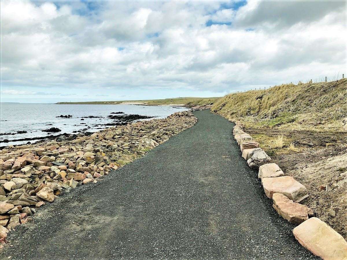 Newly built path at the northern end of the trail created by John O'Groats Development Trust.