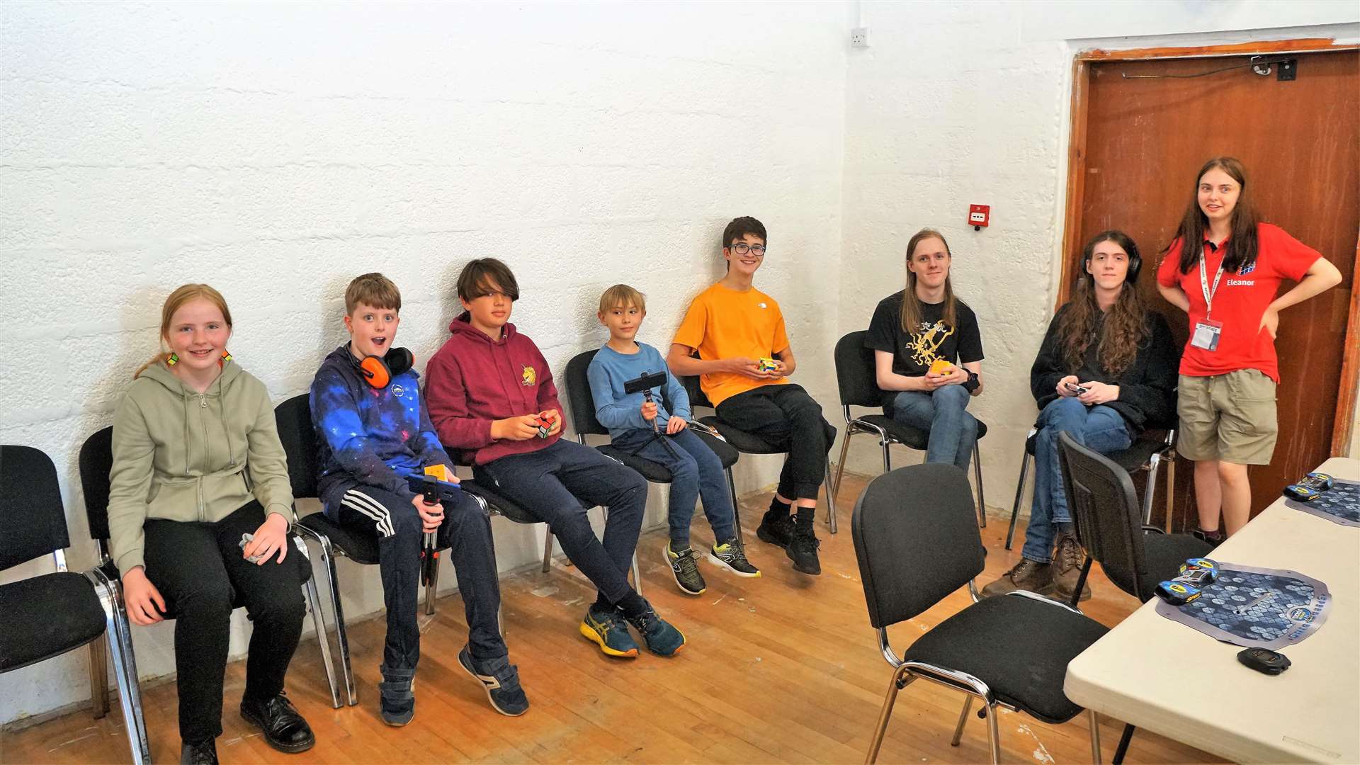 Some of the competitors sit waiting to take part. Eleanor Sinnott, at right, was the main organiser of the event. Picture: DGS