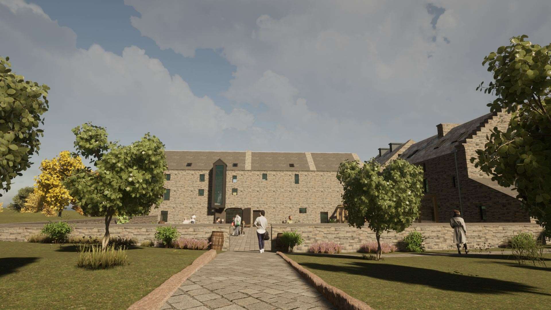 A computer-generated image showing how Castletown Mill will look after the development is complete.