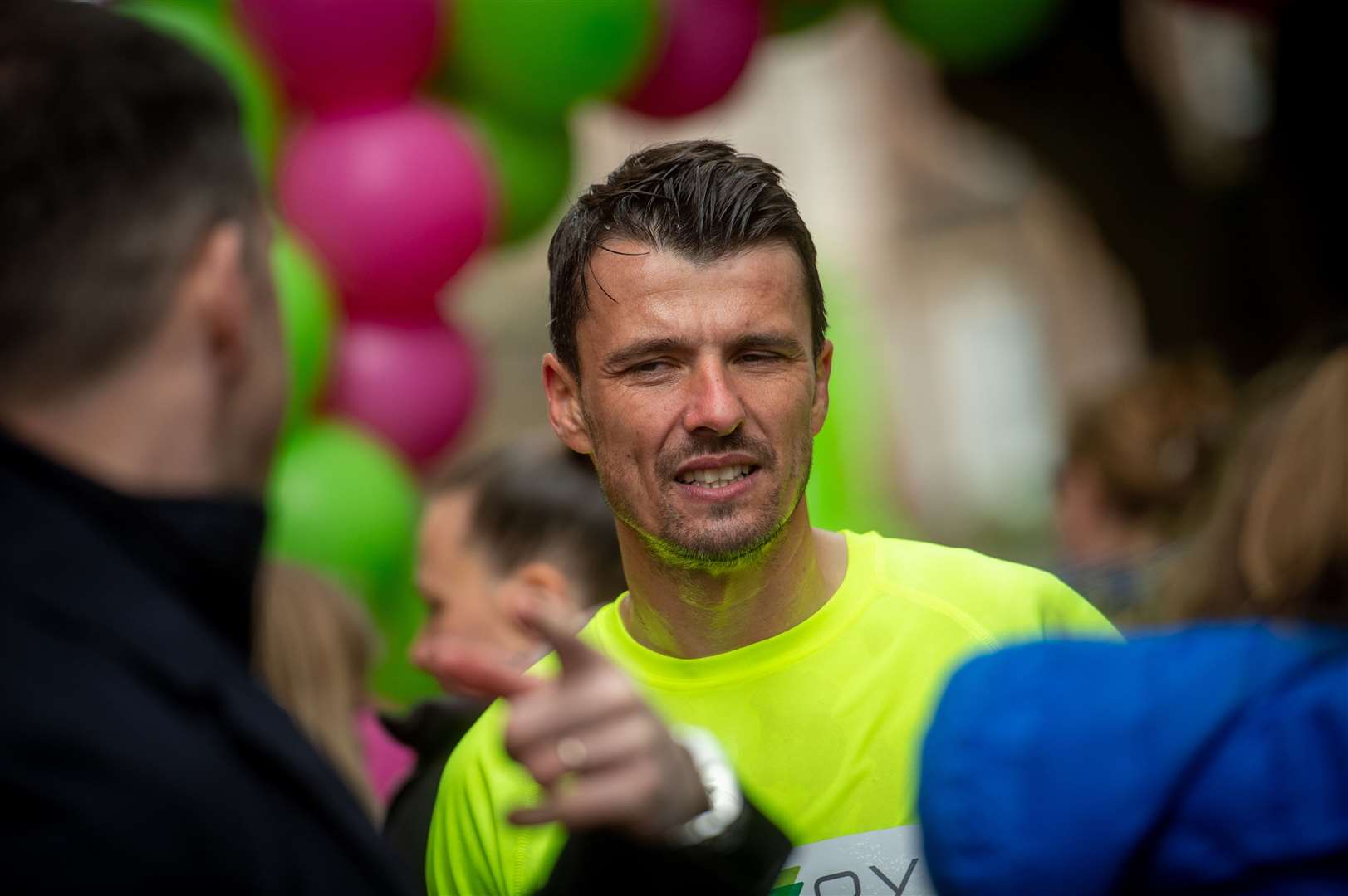 Steven Mackay at the finish line of his NC500 Challenge for MFR Cash for Kids. Picture: Callum Mackay