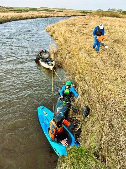 Caithness Kayak Club removing the rubbish they found.