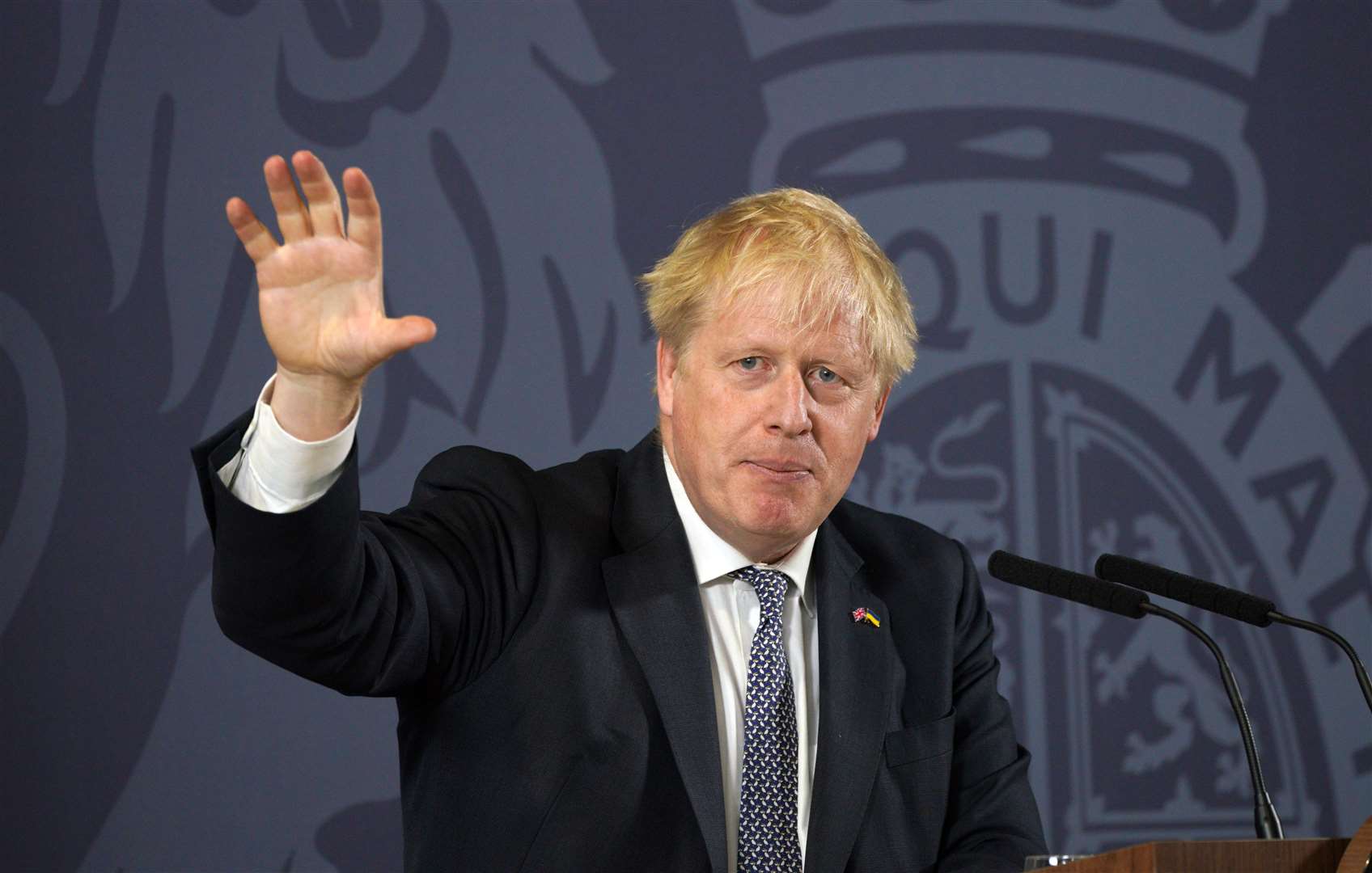 Prime Minister Boris Johnson during his speech at Blackpool (PA)