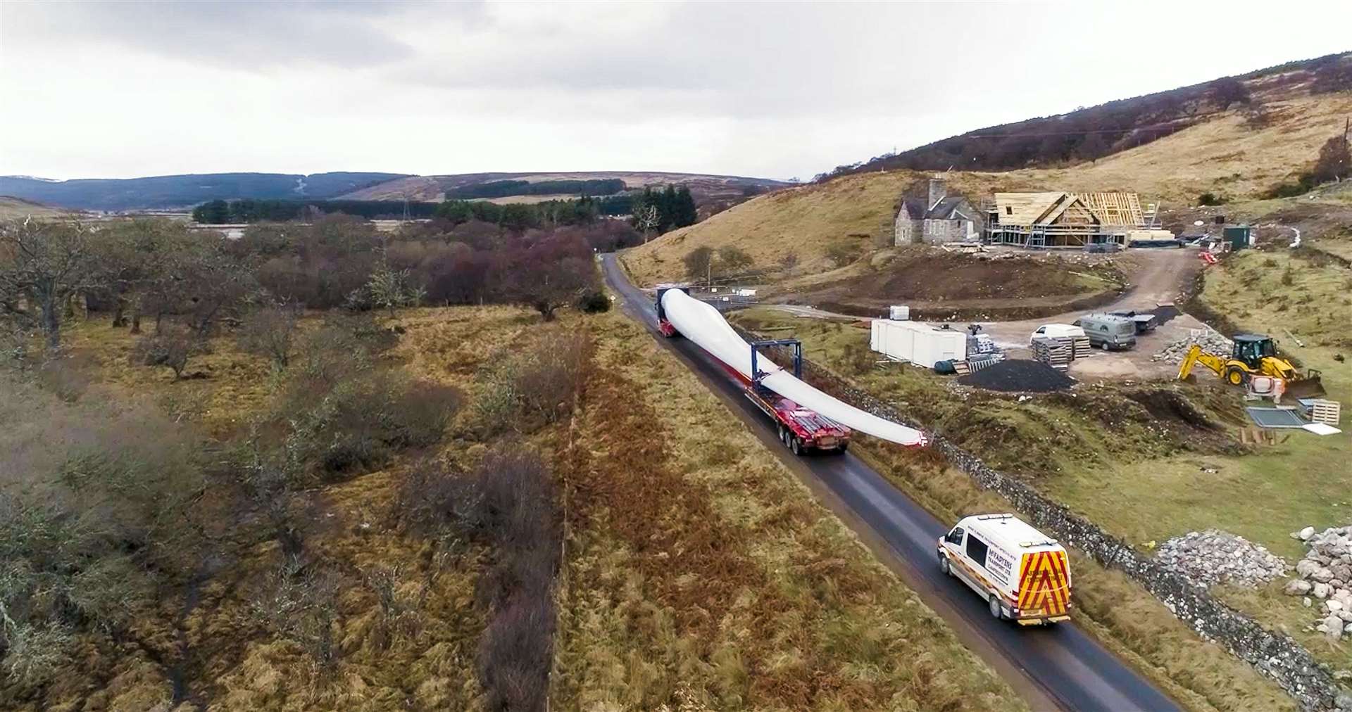 One of the turbine components being transported to the Gordonbush Extension wind farm site. Picture: SSE Renewables