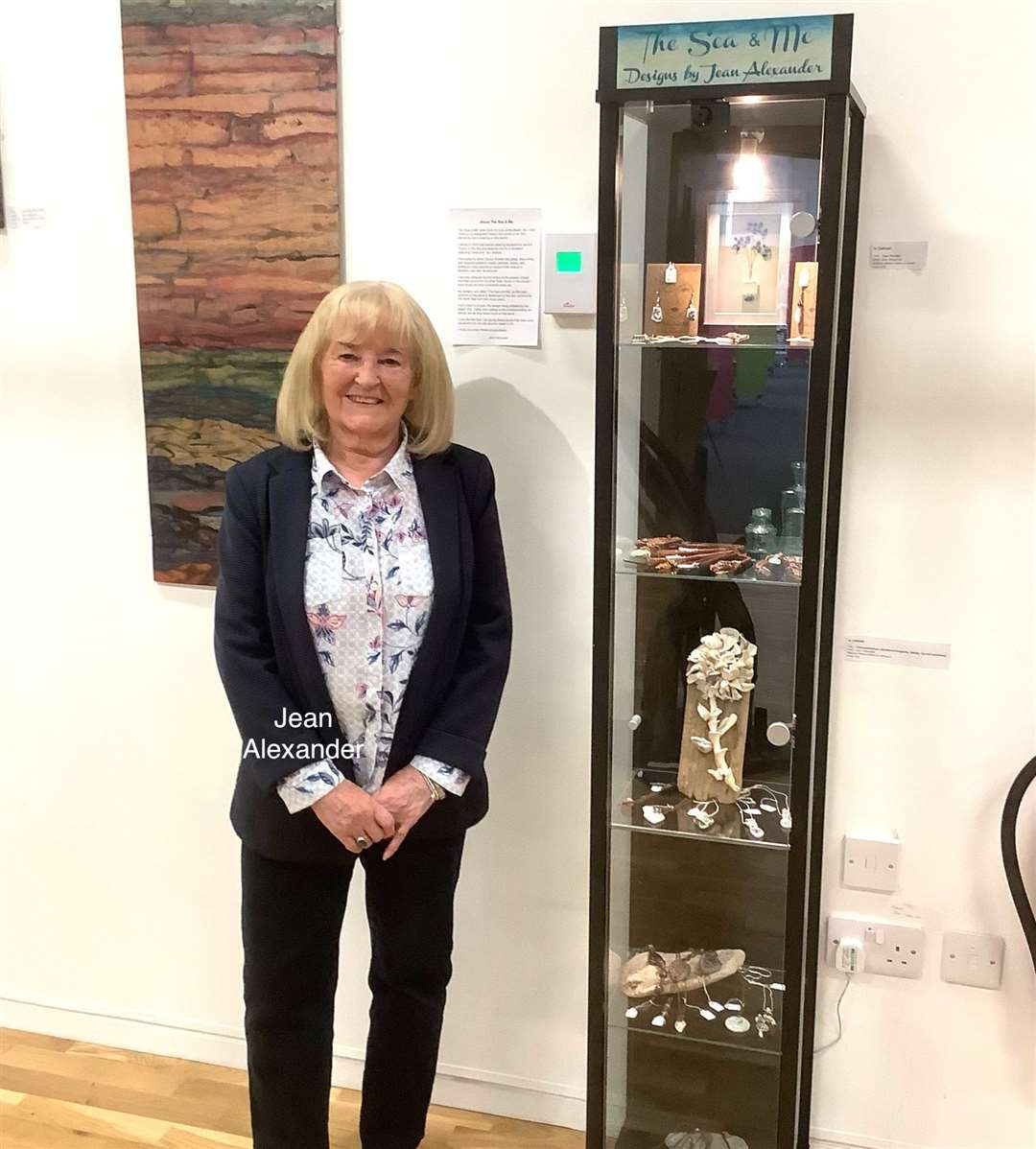 Jean Alexander has a cabinet of her jewellery at the show.