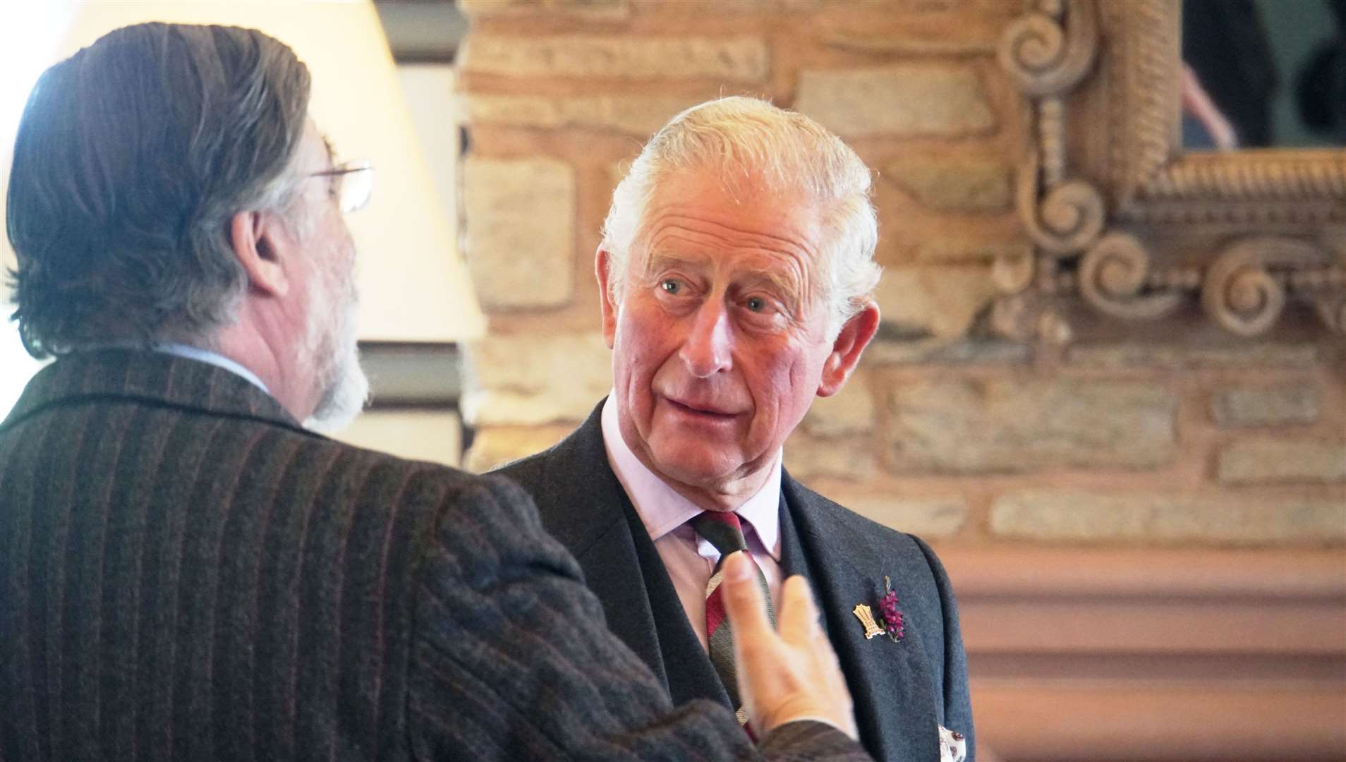 Prince Charles with Lord Thurso, chairman of VisitScotland, in the lounge of the Granary Lodge. Picture: David G Scott