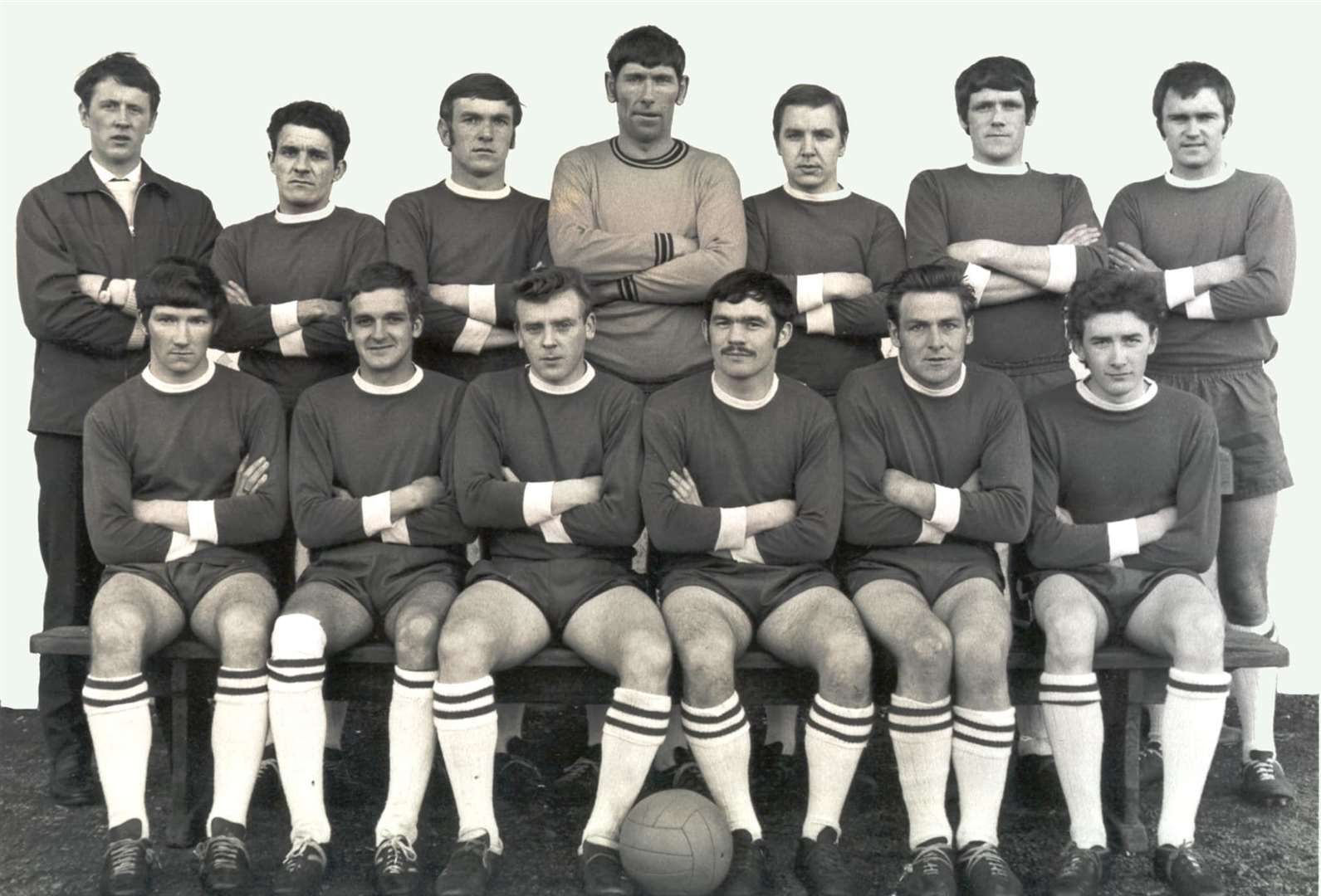 Bonar Bridge football club pictured before a friendly match against Inverness Thistle in 1970. Photo: Ryan Maclean