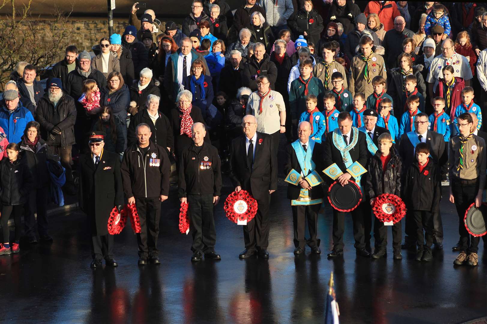 Some of the wreath-bearers at Wick's Remembrance Sunday parade. Picture: Alan Hendry