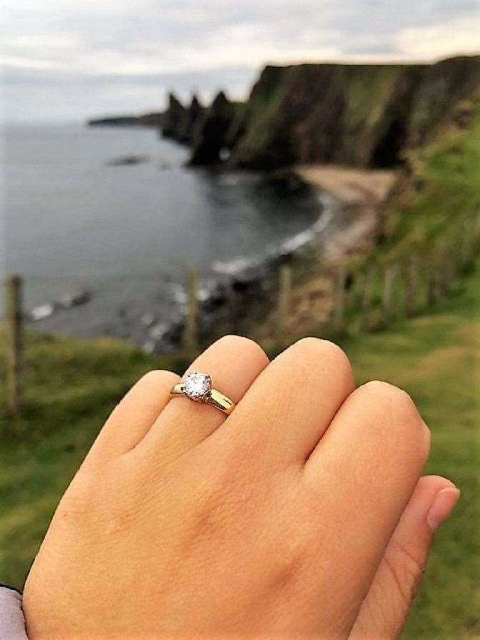 Nia's engagement ring is fittingly made from Welsh gold and has a diamond held in place by four double claws.