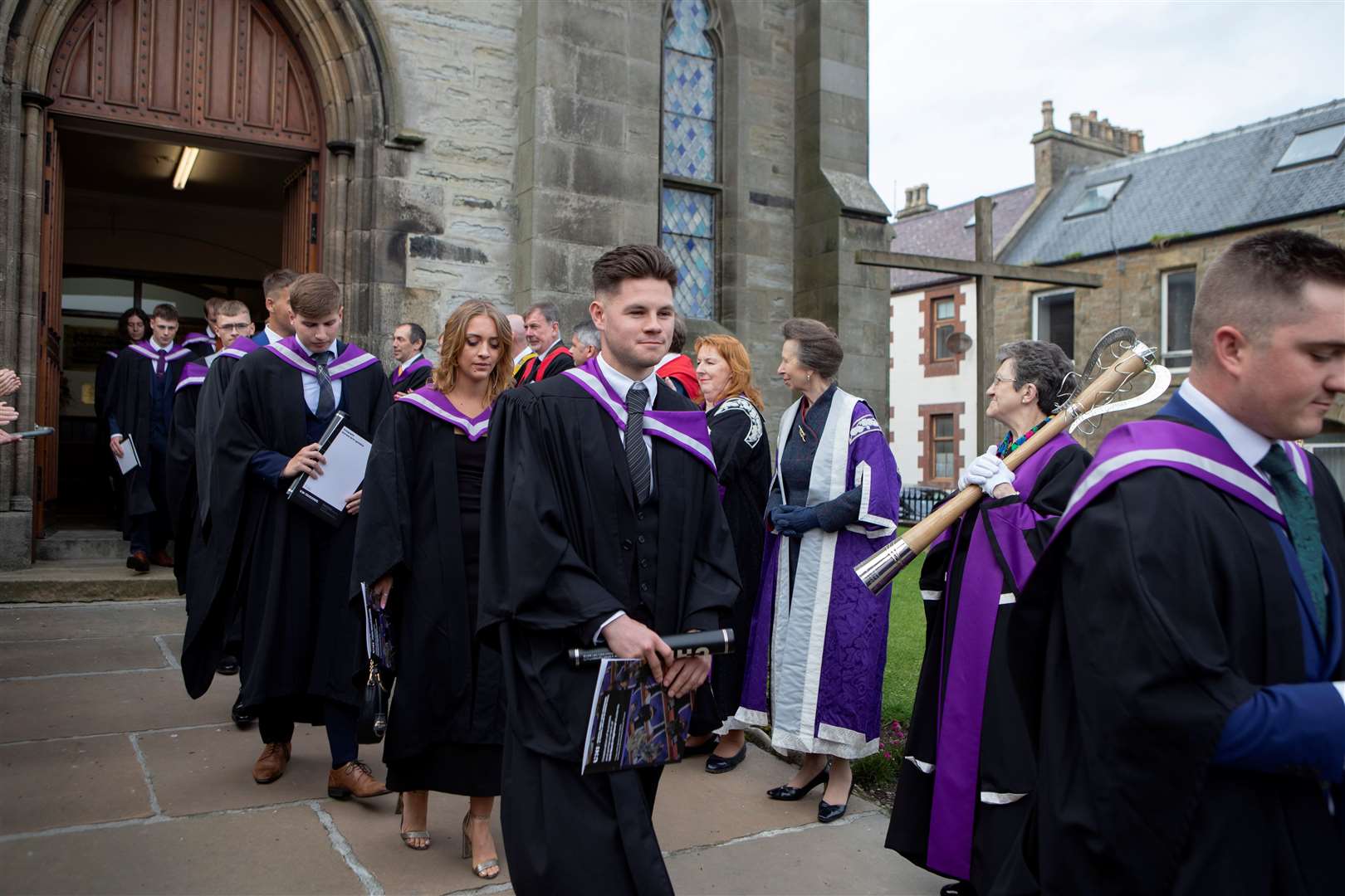 Graduates leave the church after last year's graduation ceremony in Thurso.