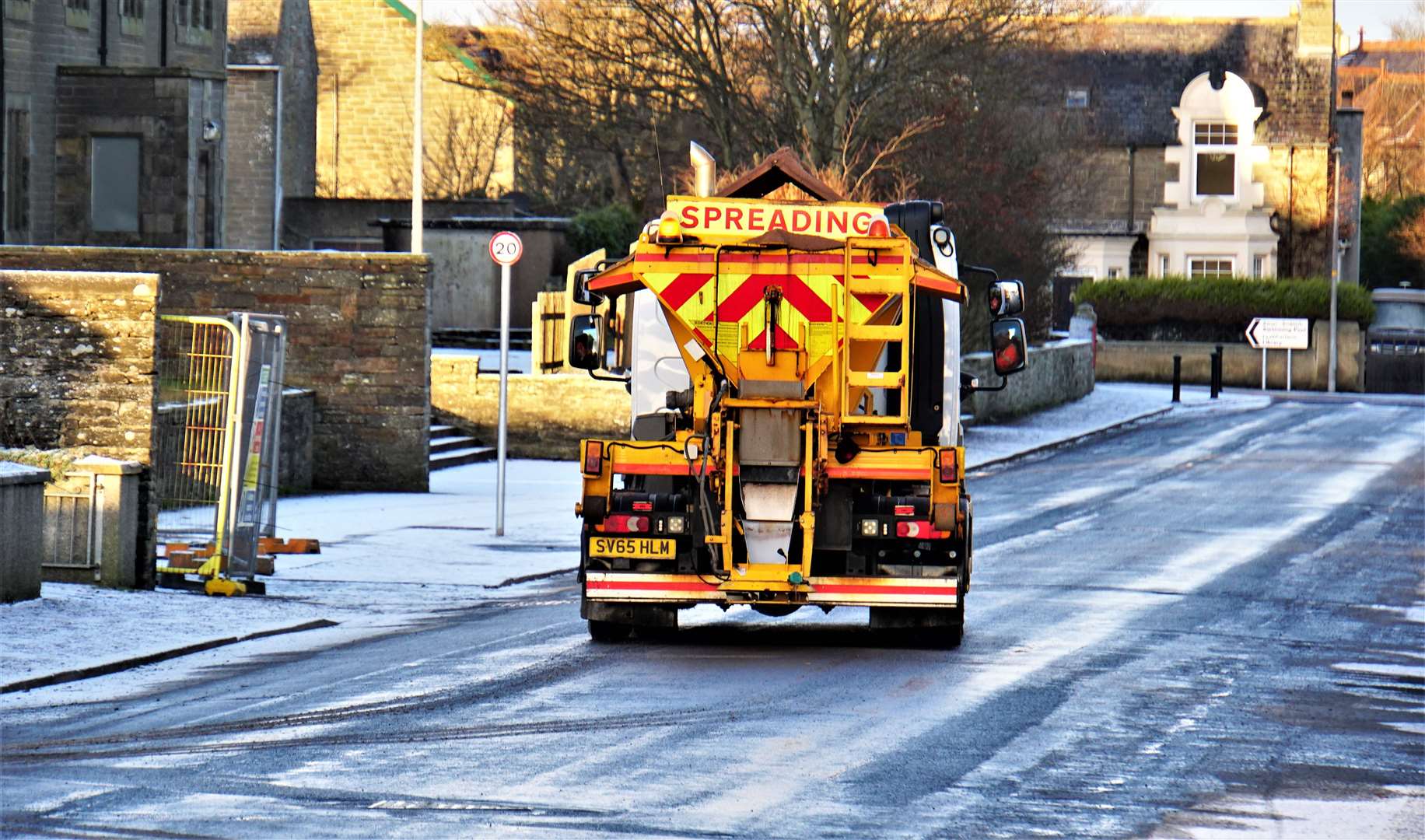 Council gritter operating on West Banks Avenue in Wick. Picture: DGS